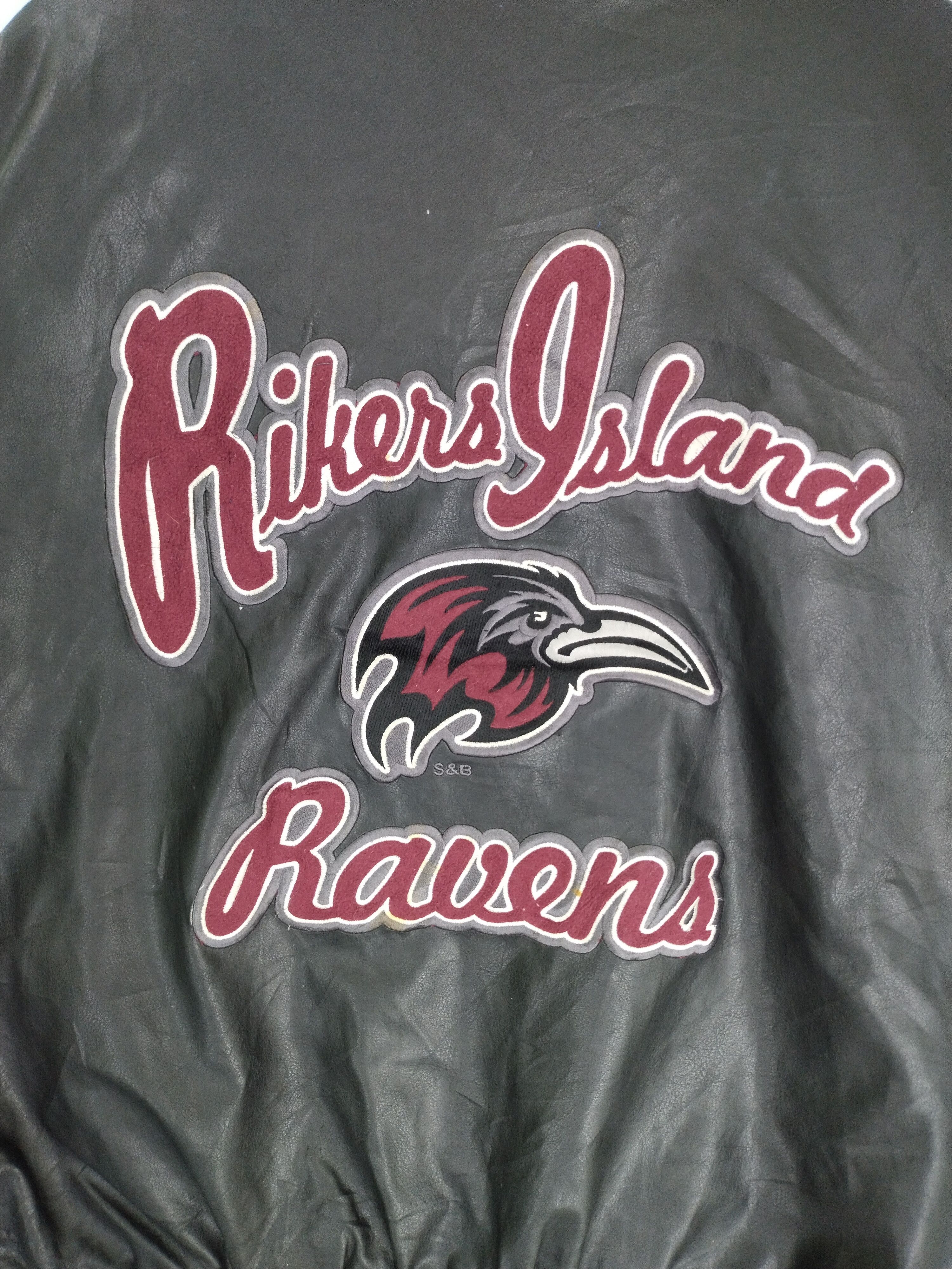 Steve And Barrys VINTAGE STEVE AND BARRYS RIKERS ISLAND RAVEN BOMBER JACKET Size US M / EU 48-50 / 2 - 12 Thumbnail