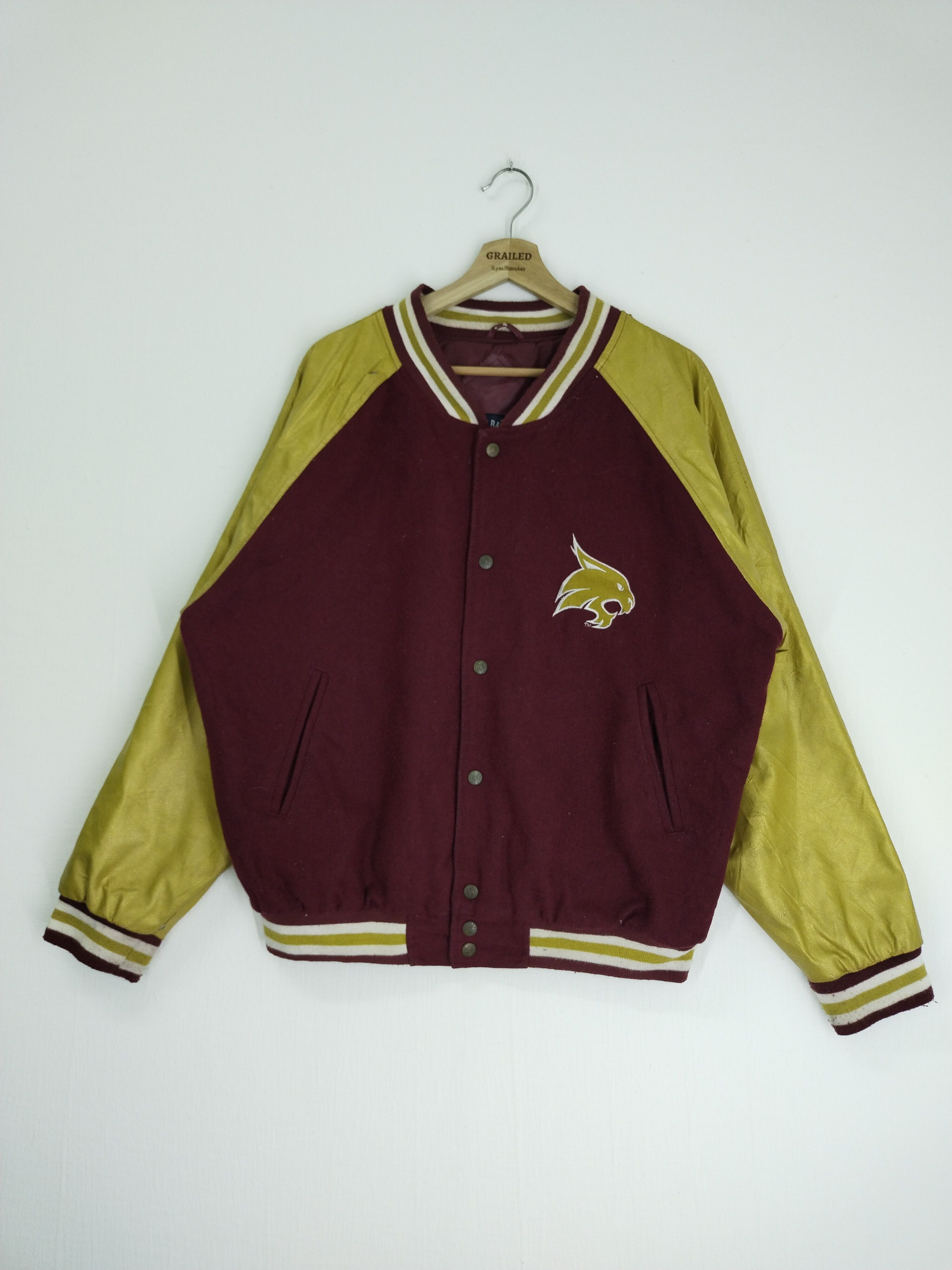 image of Steve And Barrys x Vintage Lion Texas State Varsity Jacket, Men's (Size Medium)