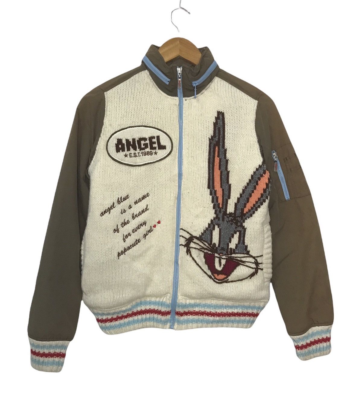 Japanese Brand × Vintage ANGEL BLUE SUPER LABEL KNITWEAR JACKET Size US S / EU 44-46 / 1 - 1 Thumbnail