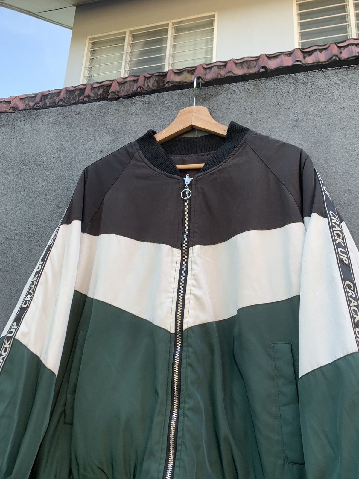 Japanese Brand 👹Private Pause Crack Up Baggy Reversible Bomber Jacket Size US L / EU 52-54 / 3 - 4 Thumbnail