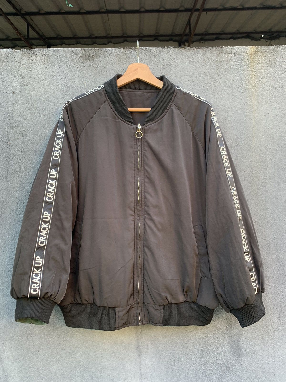 Japanese Brand 👹Private Pause Crack Up Baggy Reversible Bomber Jacket Size US L / EU 52-54 / 3 - 8 Thumbnail