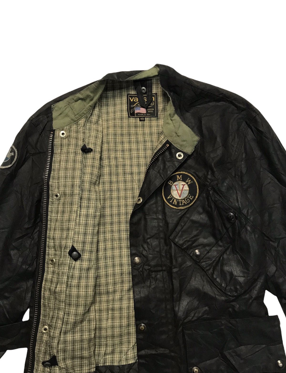 Vanson Leathers VANSON LEATHER WITH LOGO BMW VINTAGE WAXED JACKET Size US M / EU 48-50 / 2 - 2 Thumbnail