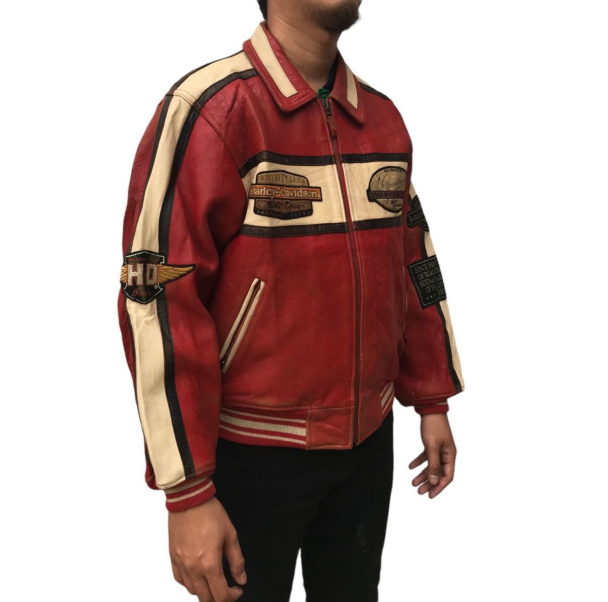Harley Davidson × Vintage Harley Davidson Motorcycle Leather Jacket Size US M / EU 48-50 / 2 - 3 Thumbnail