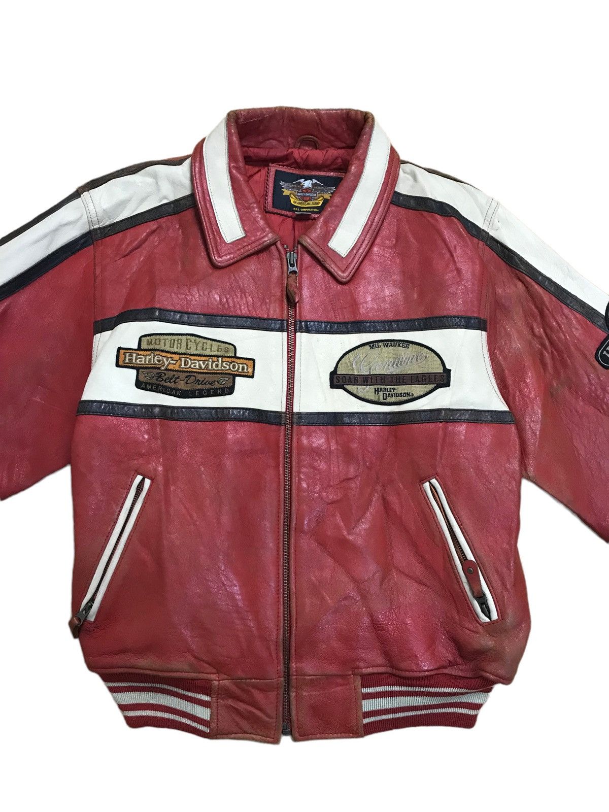 Harley Davidson × Vintage Harley Davidson Motorcycle Leather Jacket Size US M / EU 48-50 / 2 - 10 Thumbnail