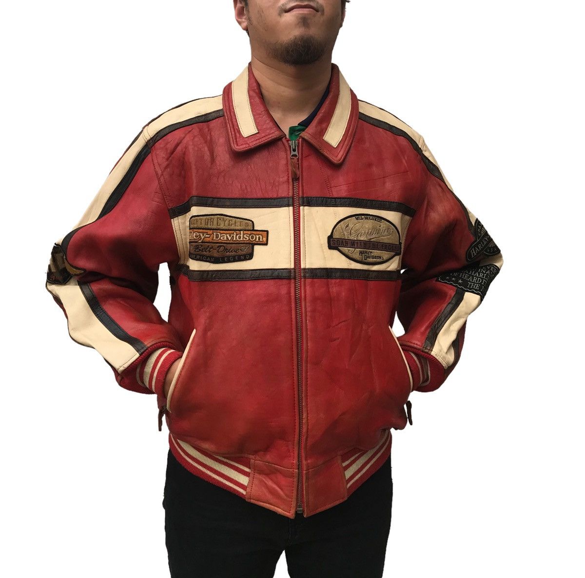 Harley Davidson × Vintage Harley Davidson Motorcycle Leather Jacket Size US M / EU 48-50 / 2 - 5 Thumbnail