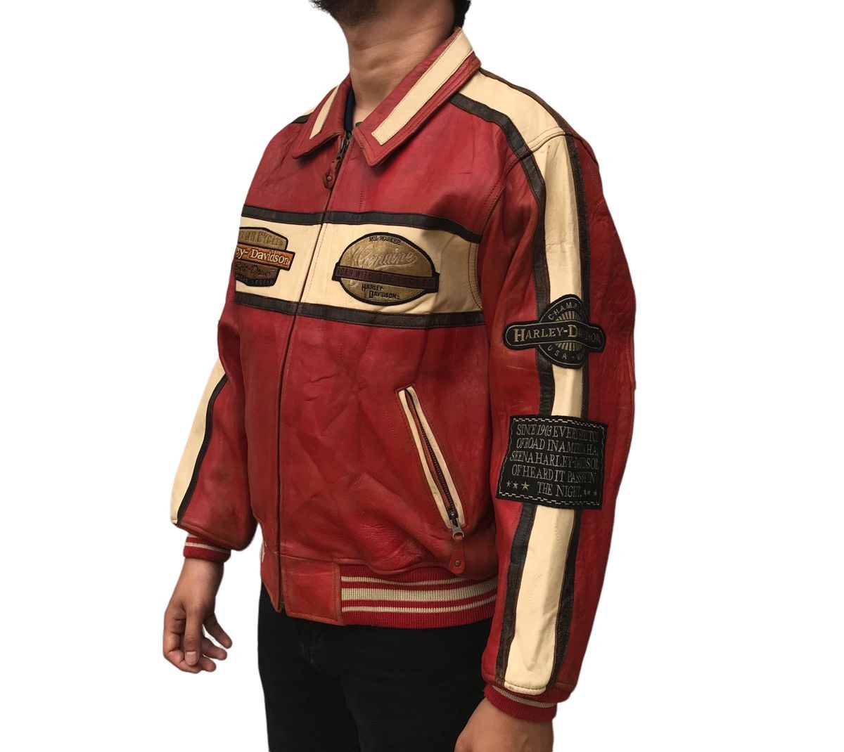 Harley Davidson × Vintage Harley Davidson Motorcycle Leather Jacket Size US M / EU 48-50 / 2 - 2 Thumbnail