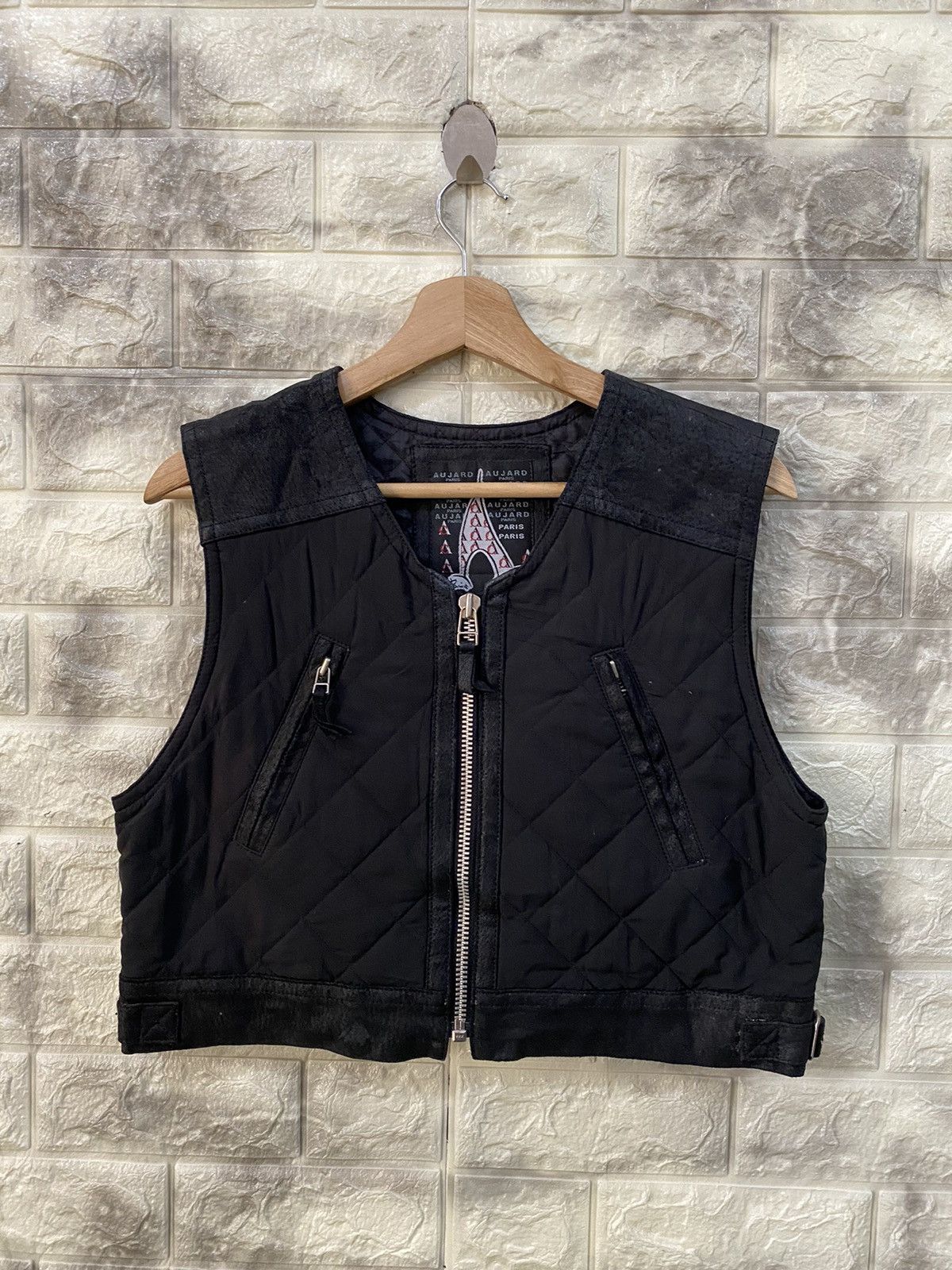 Japanese Brand Aujard Paris Biker Vest Size US S / EU 44-46 / 1 - 1 Thumbnail