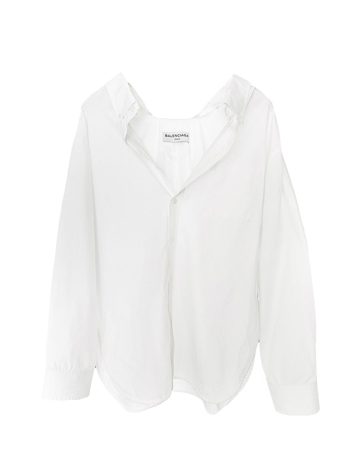 image of Balenciaga Sz34 White Swing Shirt, Men's (Size Small)