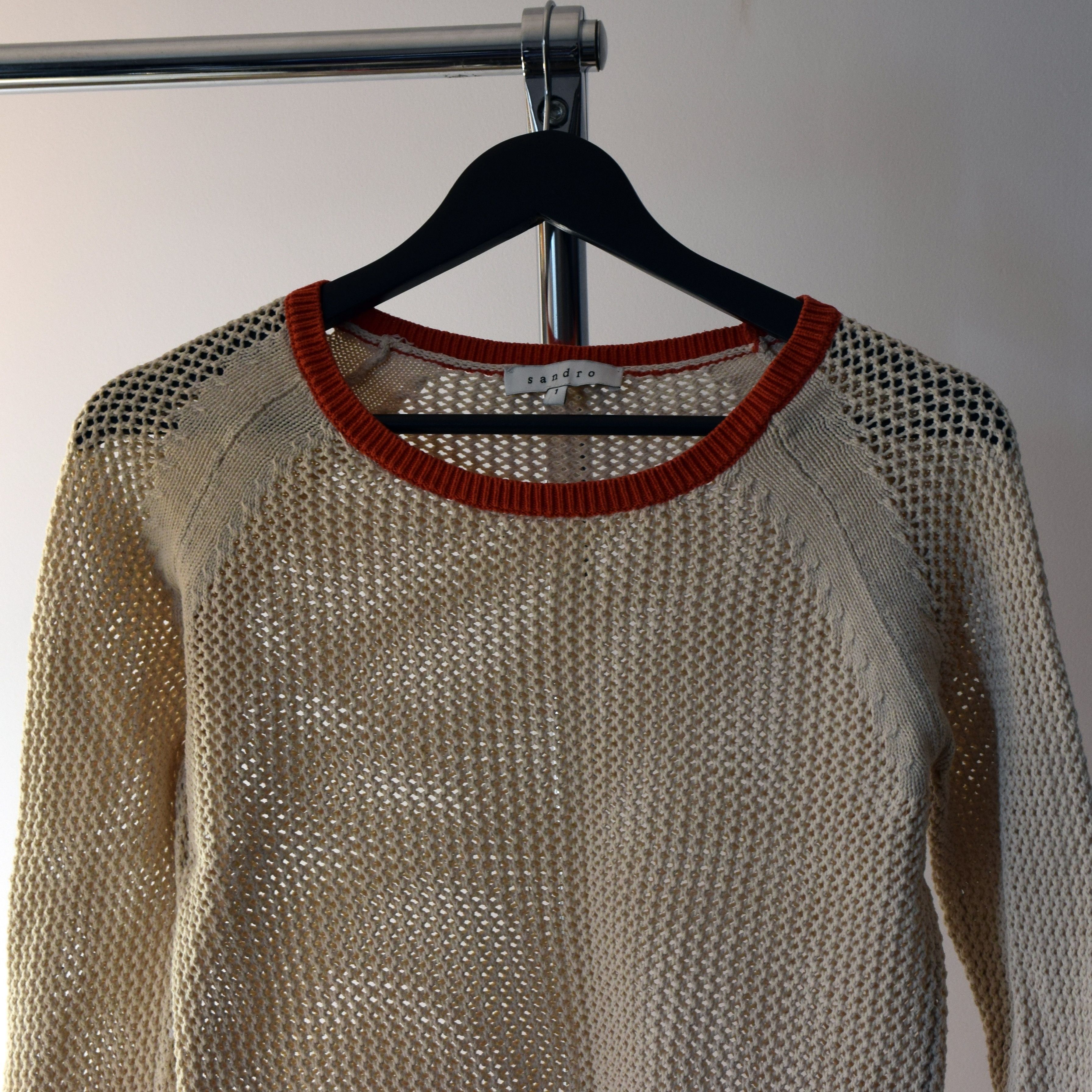 Designer × Sandro Sandro linen cotton Knitwear 1 sweatear transparent Size M / US 6-8 / IT 42-44 - 2 Thumbnail