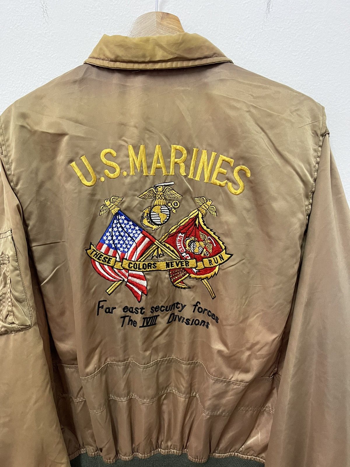 Vintage Vintage Us Marine Military Flag Embroidery Bomber Jacket Size US L / EU 52-54 / 3 - 2 Thumbnail