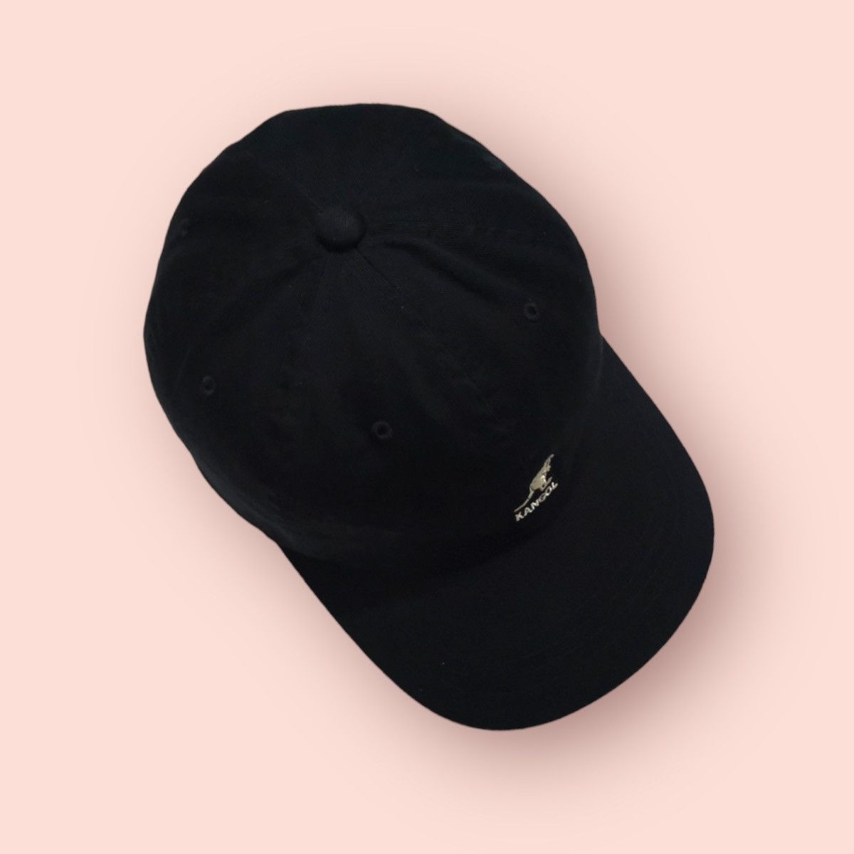 Kangol VINTAGE KANGOL WASHED BLACK LEATHER STRAPBACK BASEBALL CAP Size ONE SIZE - 4 Thumbnail