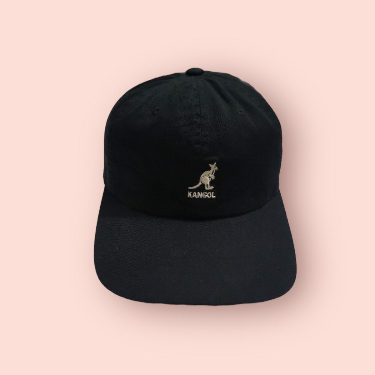 Kangol VINTAGE KANGOL WASHED BLACK LEATHER STRAPBACK BASEBALL CAP Size ONE SIZE - 2 Thumbnail