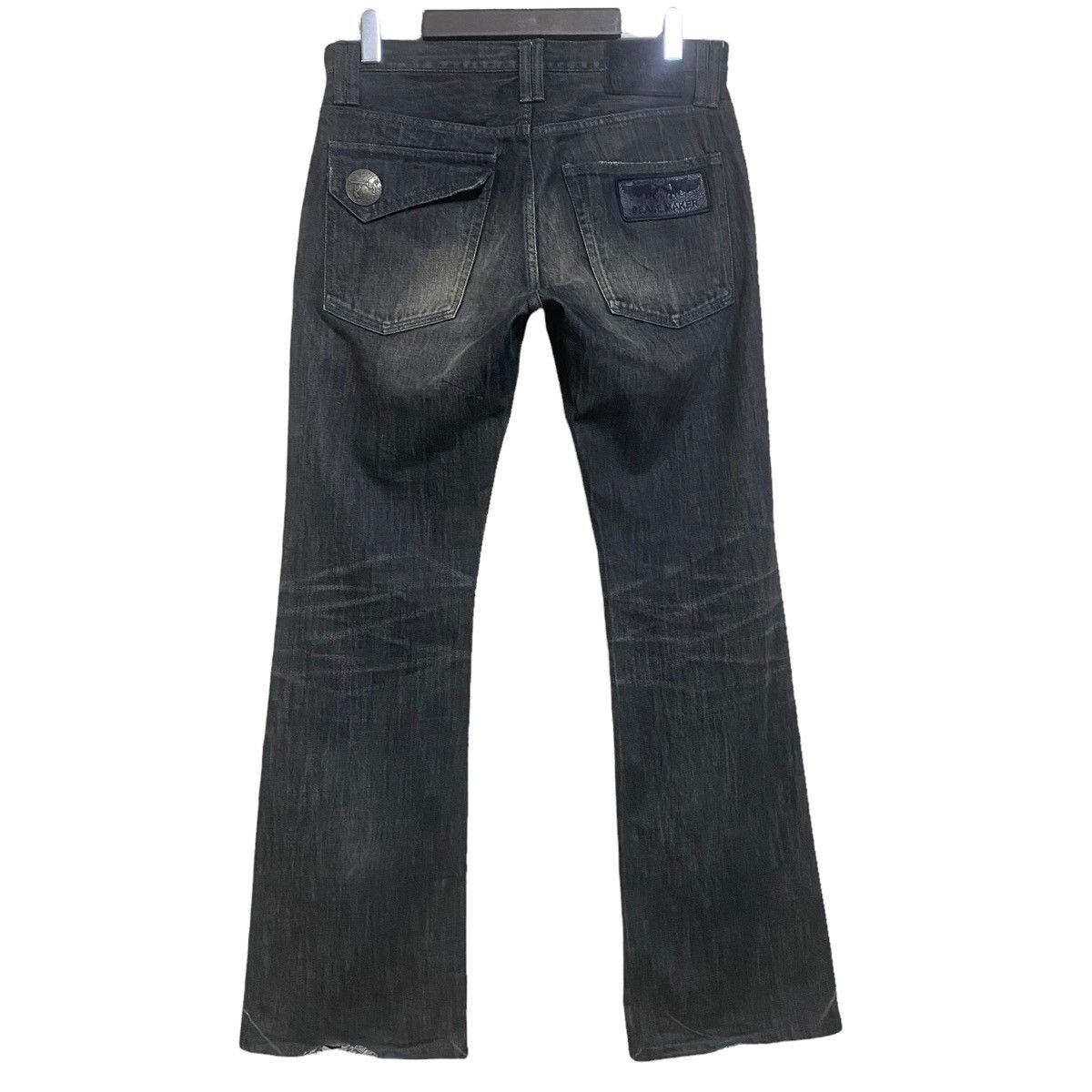 image of Mastermind Japan x Roar Mastermind Roarguns Peace Maker Denim Flares Jeans in Black, Men's (Size 31