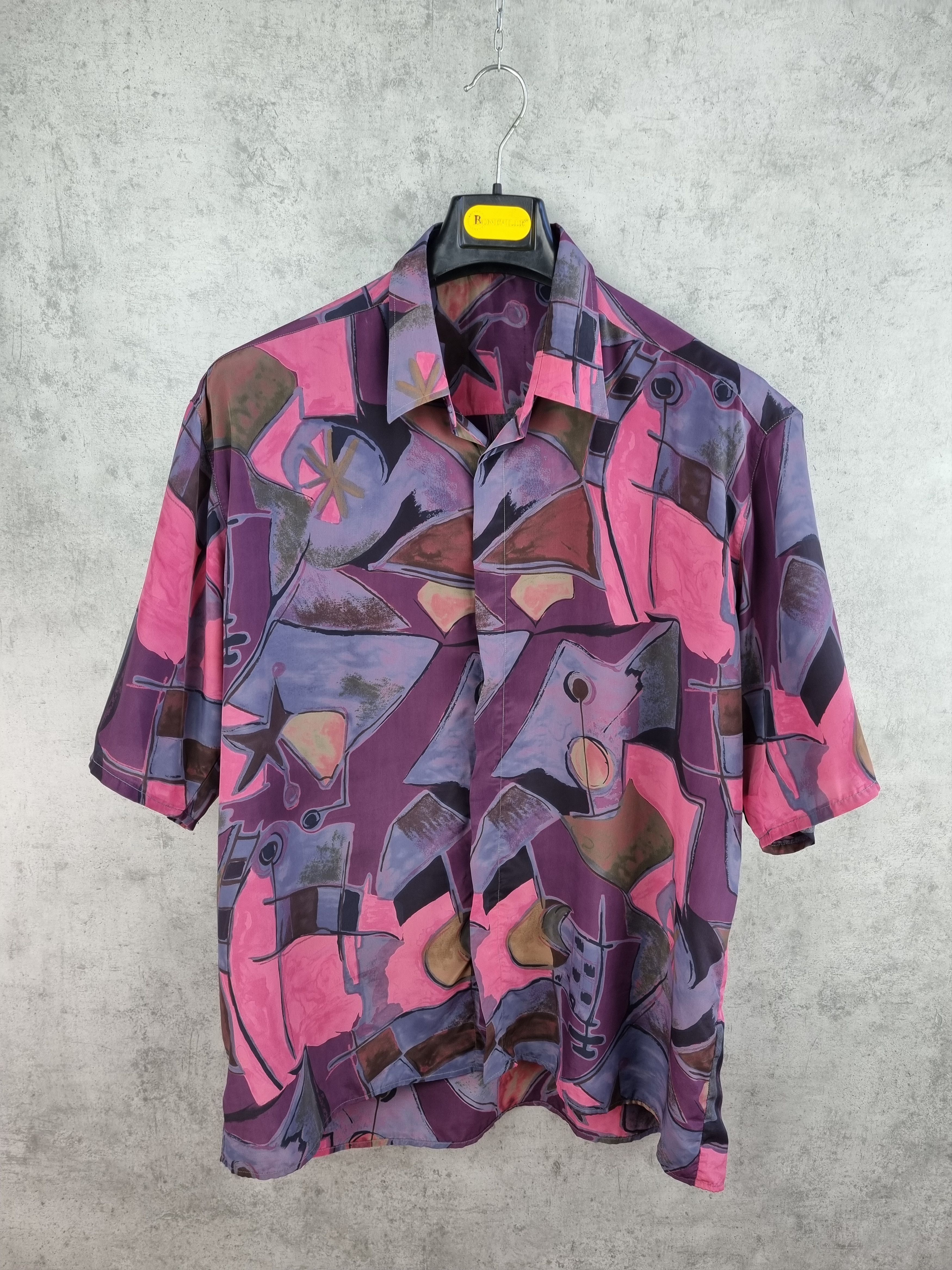 Vintage Rare Silk Painting Crazy Design shirt Christian Dior Style Size US L / EU 52-54 / 3 - 4 Thumbnail