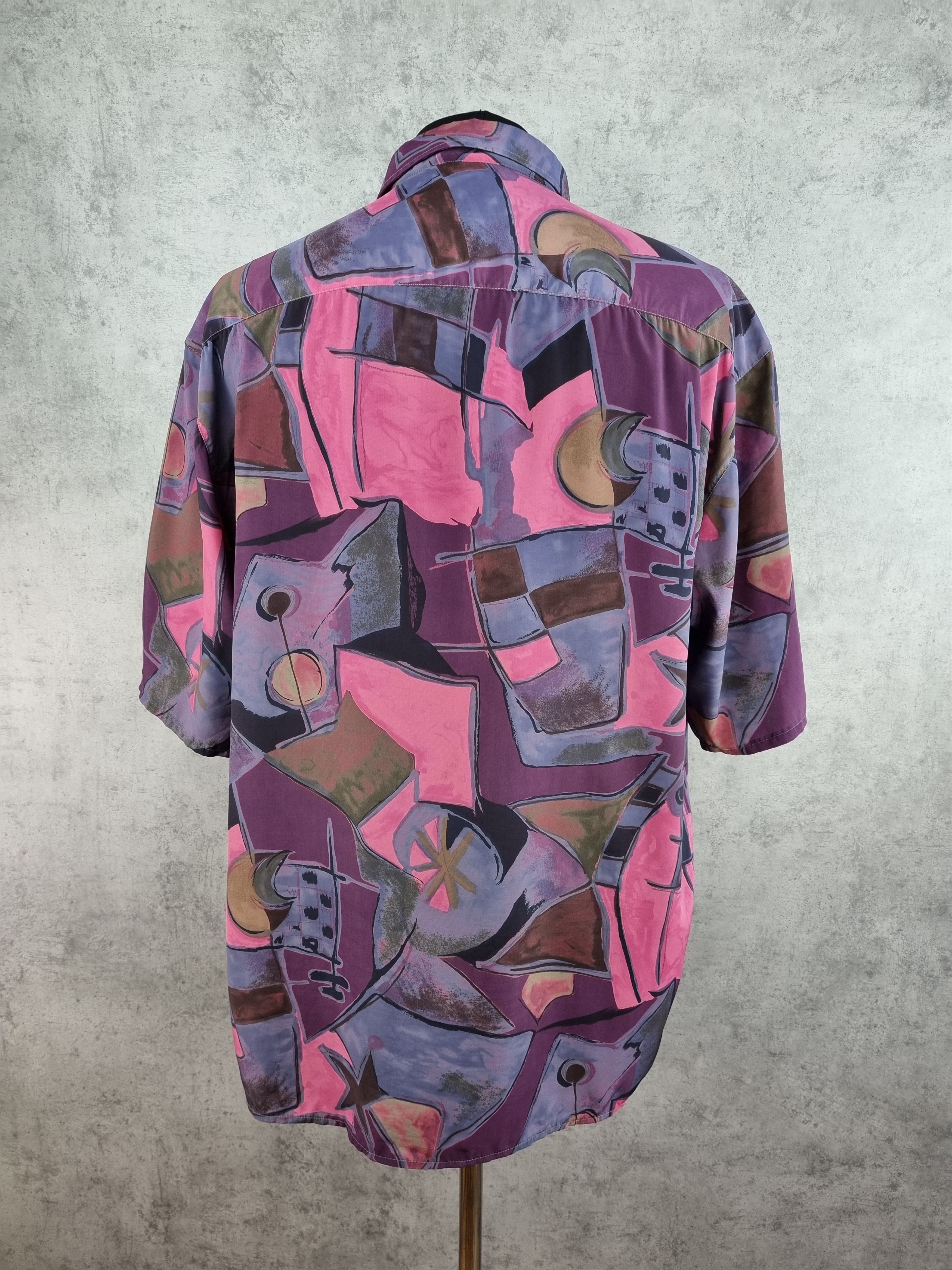 Vintage Rare Silk Painting Crazy Design shirt Christian Dior Style Size US L / EU 52-54 / 3 - 3 Thumbnail