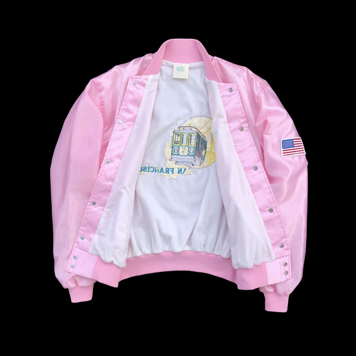 Vintage Vintage San Francisco Satin Embroidery Logo Varsity Jacket Size US L / EU 52-54 / 3 - 3 Thumbnail