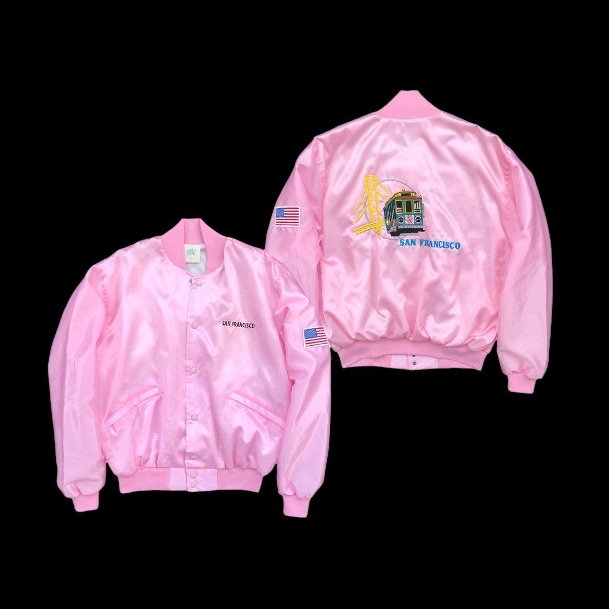 Vintage Vintage San Francisco Satin Embroidery Logo Varsity Jacket Size US L / EU 52-54 / 3 - 2 Thumbnail