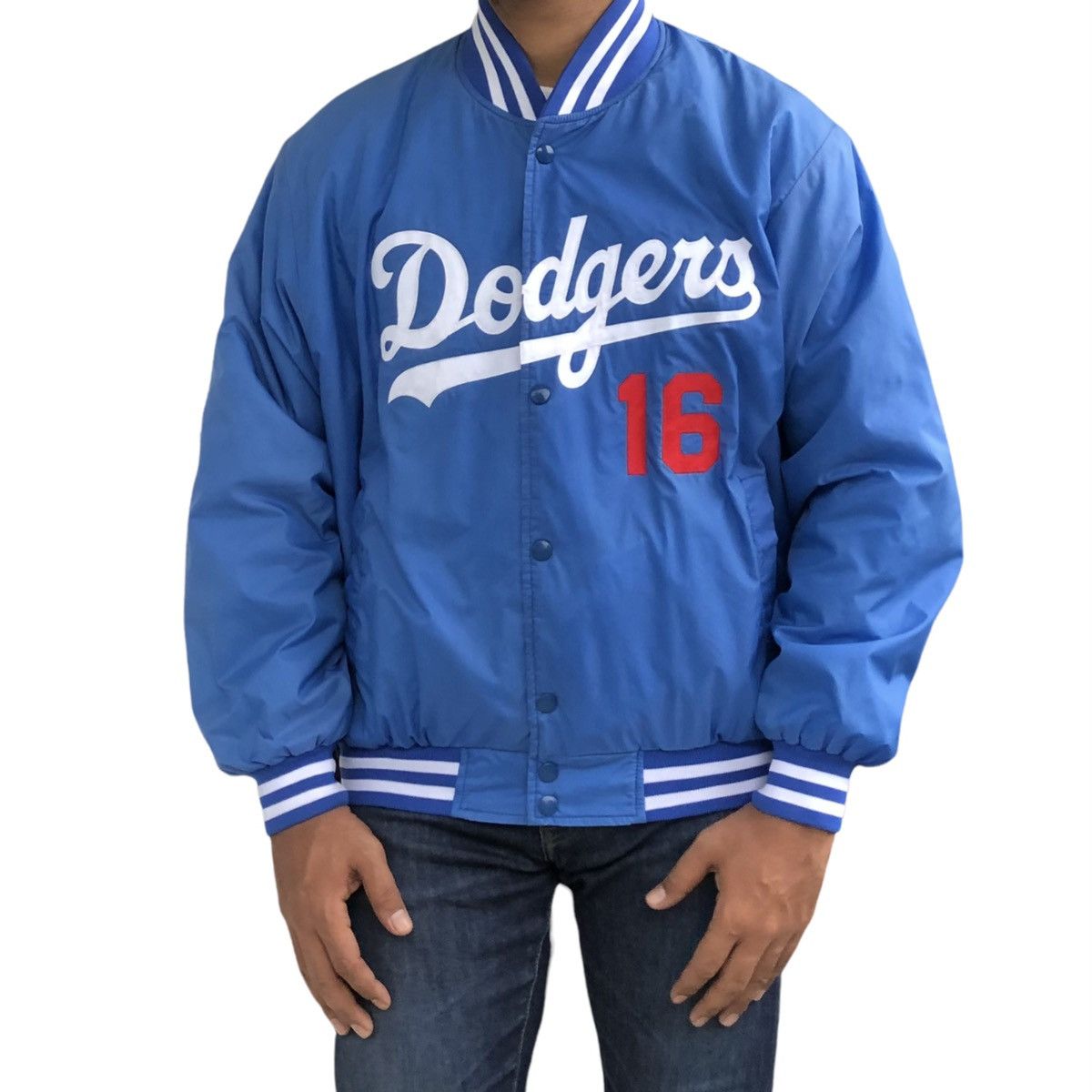 MLB Vintage Dodgers MLB Genuine Merchandise Blue Varsity Jacket Size US L / EU 52-54 / 3 - 2 Thumbnail