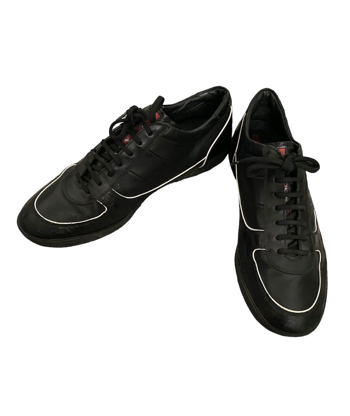 Prada Vtg Prada Black Sneakers Lace Up Lining White Casual Shoes Size US 10.5 / EU 43-44 - 4 Thumbnail