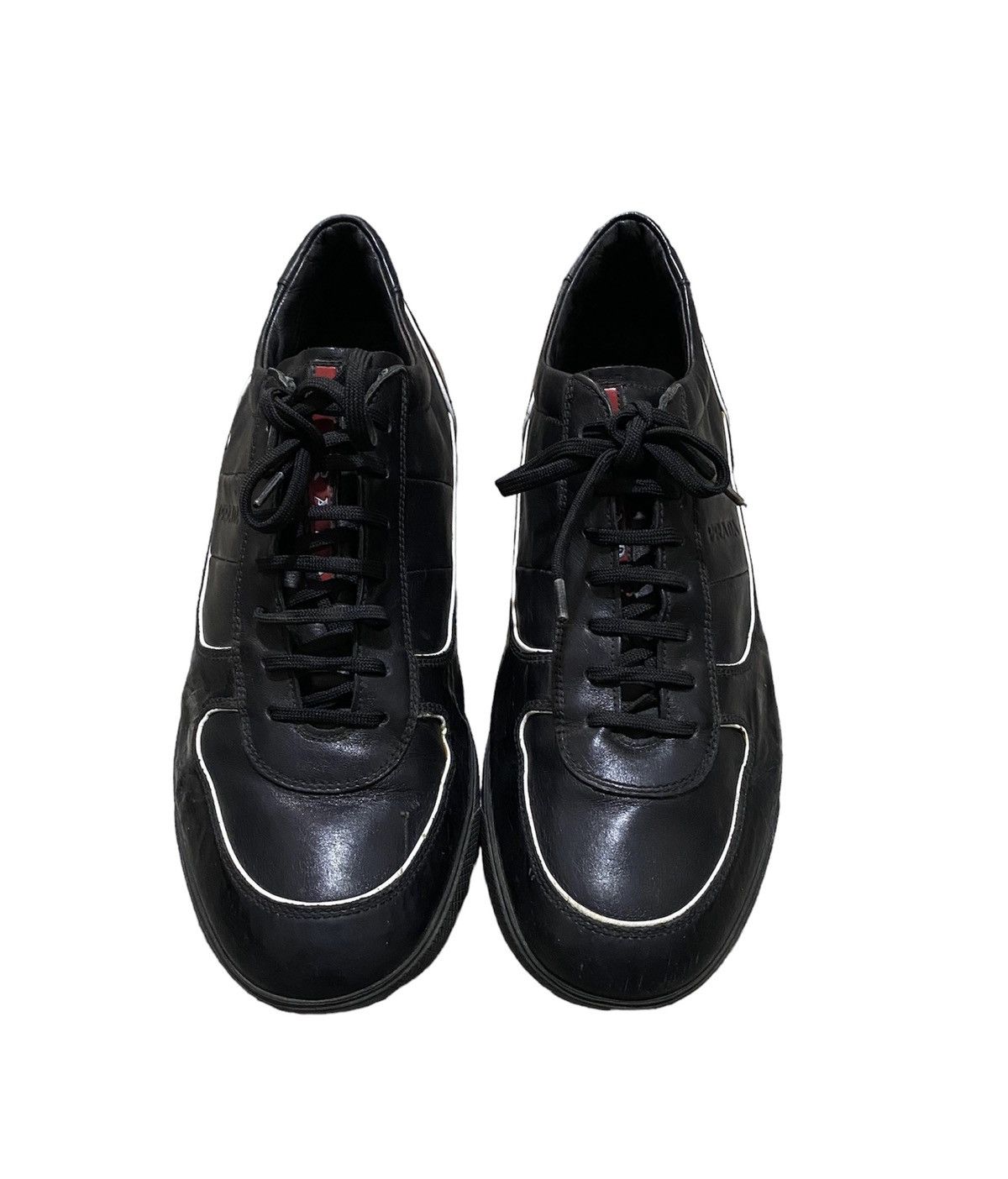 Prada Vtg Prada Black Sneakers Lace Up Lining White Casual Shoes Size US 10.5 / EU 43-44 - 2 Thumbnail