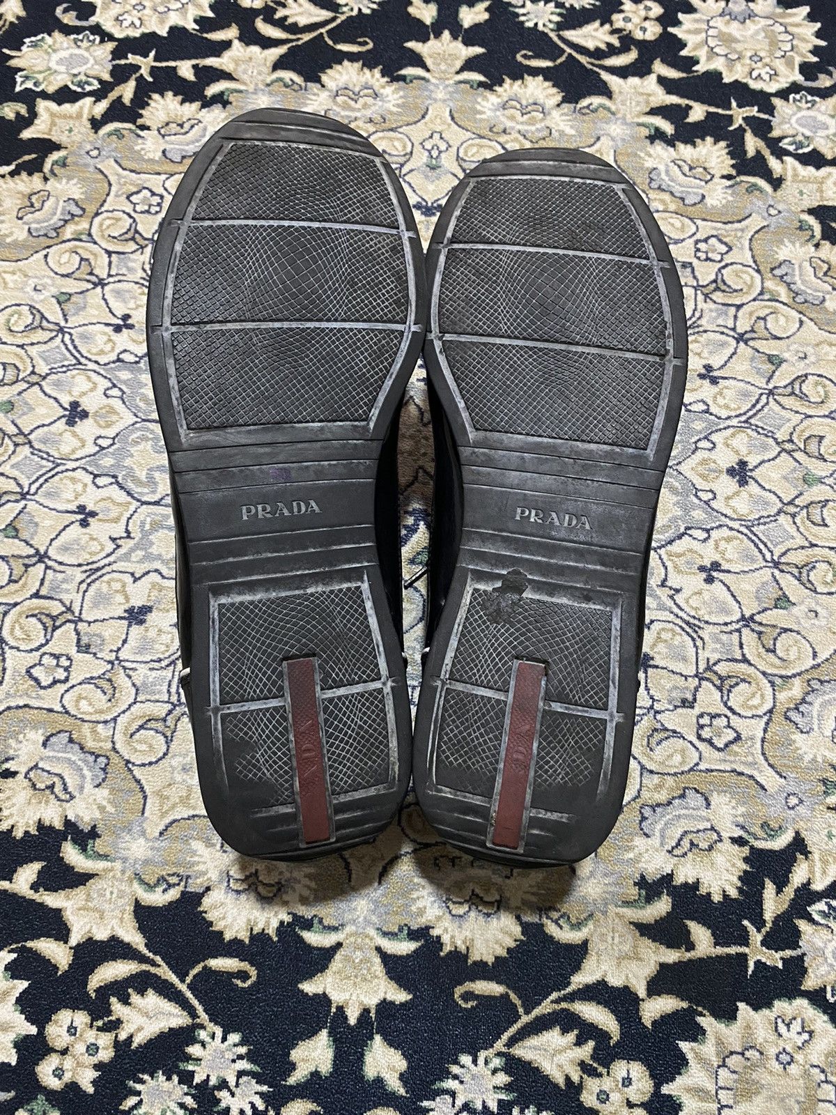 Prada Vtg Prada Black Sneakers Lace Up Lining White Casual Shoes Size US 10.5 / EU 43-44 - 8 Thumbnail