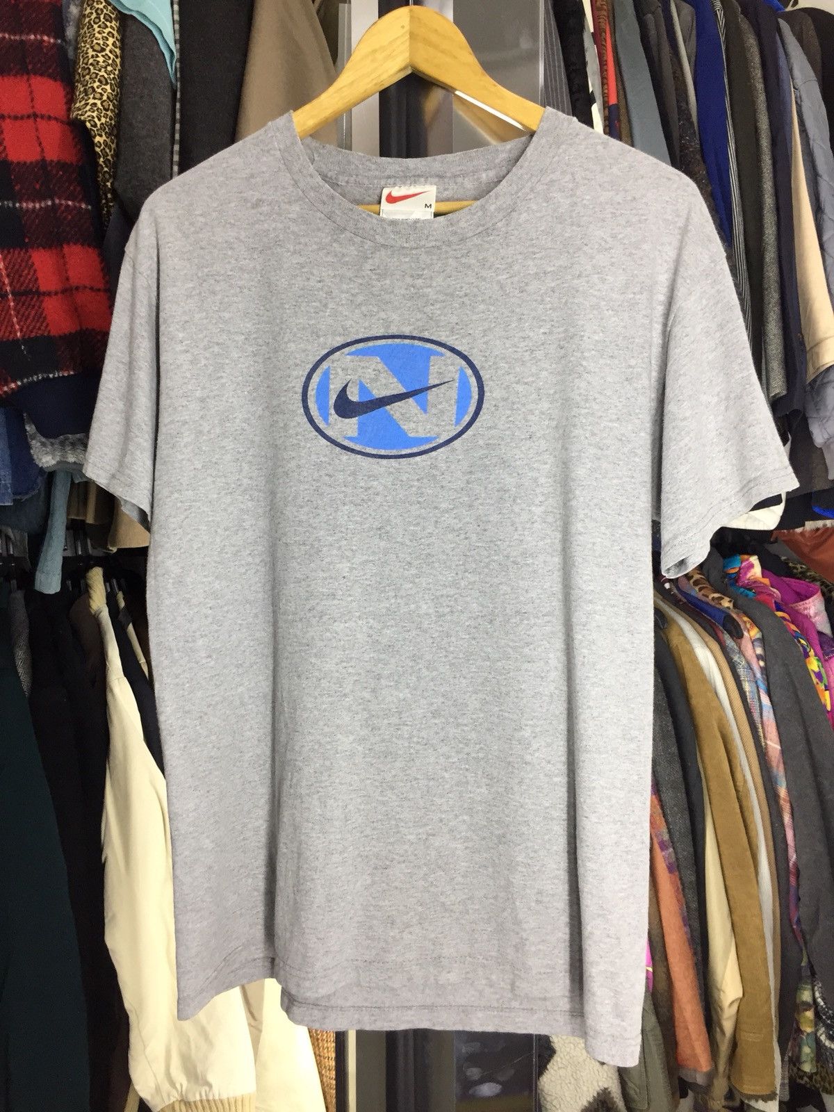image of Vintage Nike Center 90's Small Logo in Grey, Men's (Size Medium)