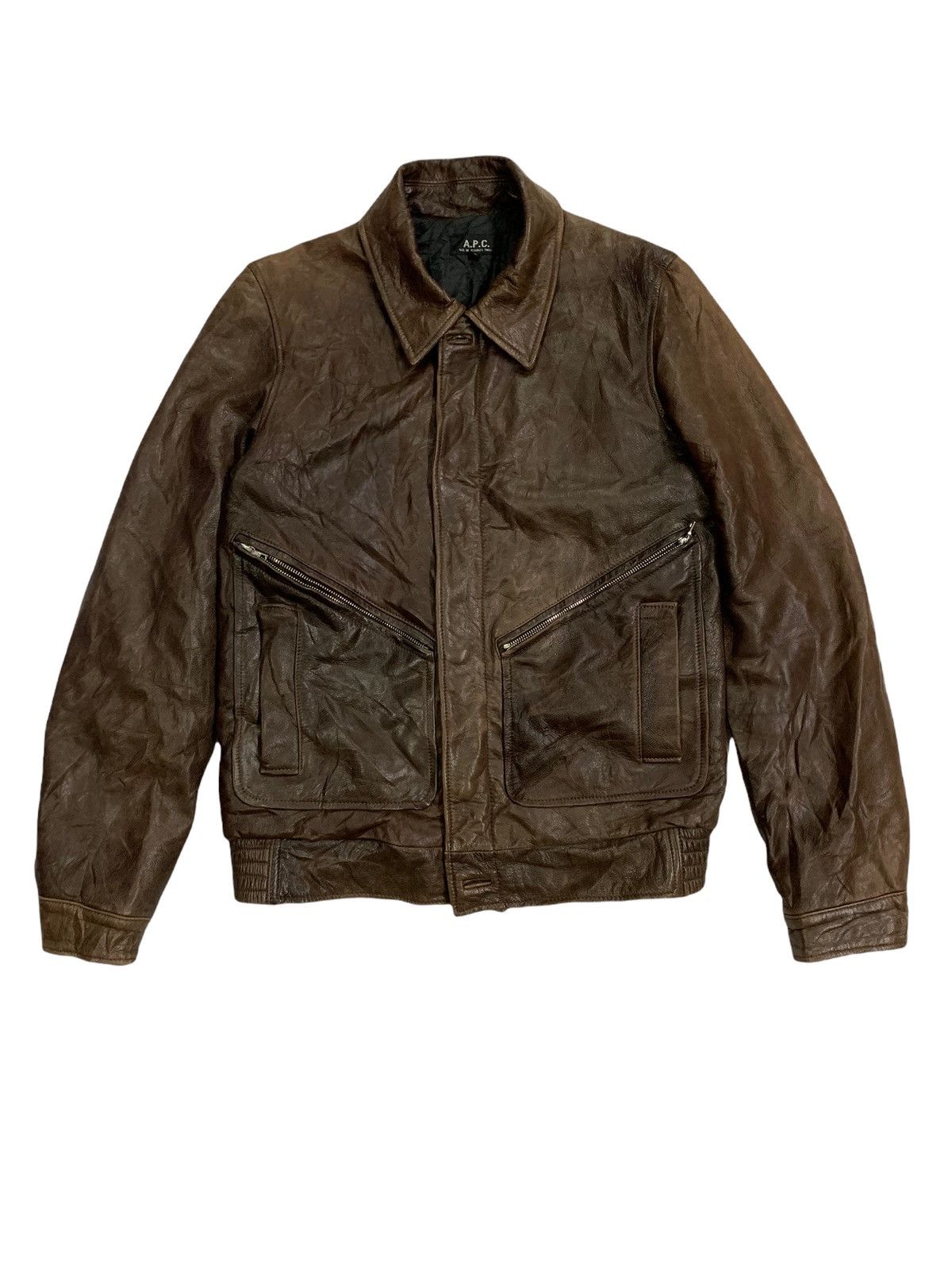 A.P.C. 🔥RARE A.P.C LEATHER JACKETS BROWN Size US XS / EU 42 / 0 - 4 Thumbnail