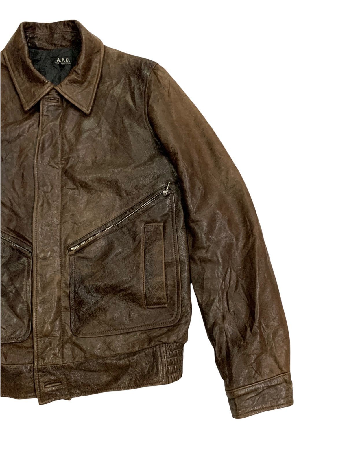 A.P.C. 🔥RARE A.P.C LEATHER JACKETS BROWN Size US XS / EU 42 / 0 - 6 Thumbnail