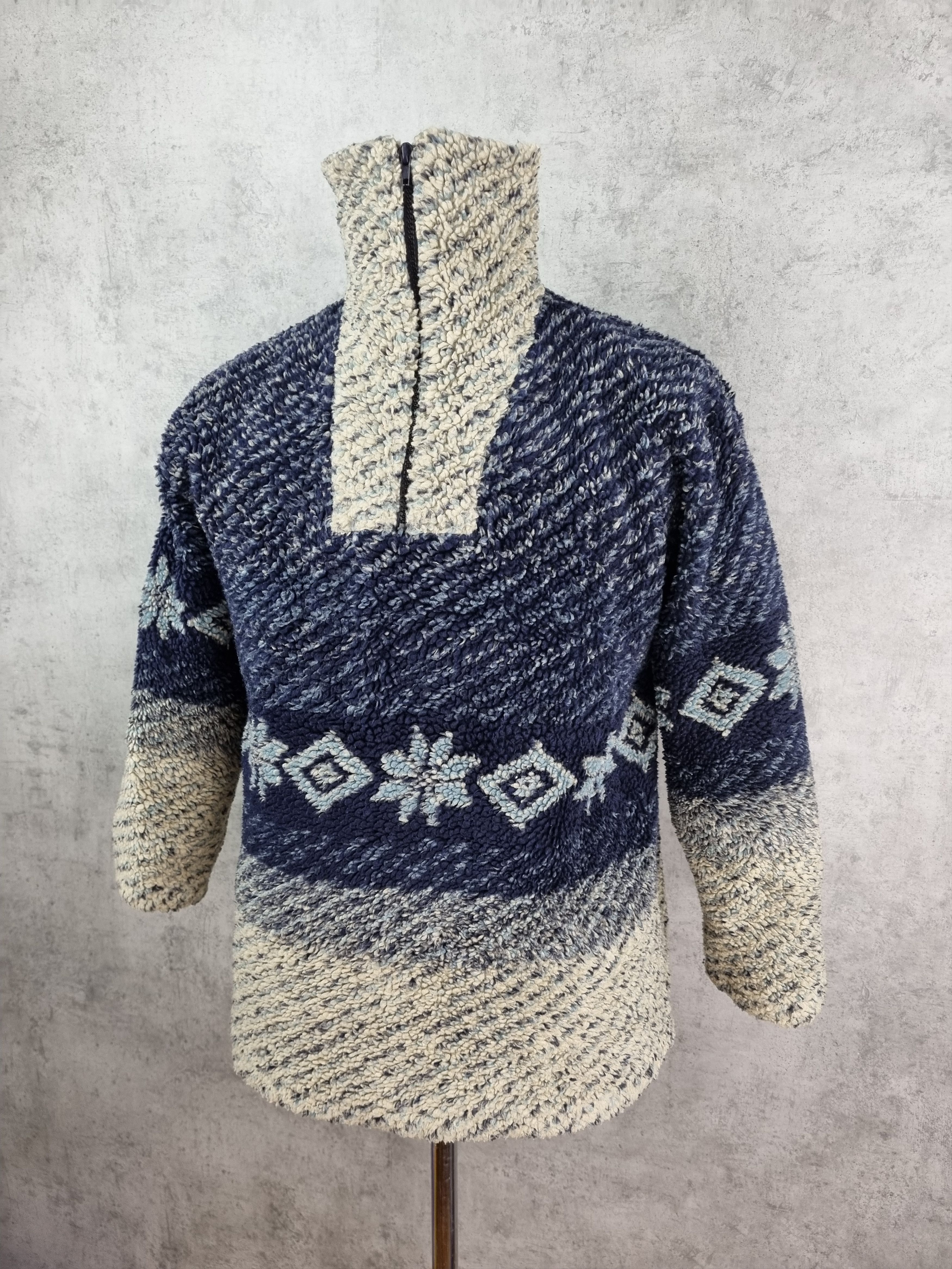 Vintage Rare 90s Flakes Print Deep Pile fleece PATAGONIA ACG style Size US M / EU 48-50 / 2 - 6 Thumbnail