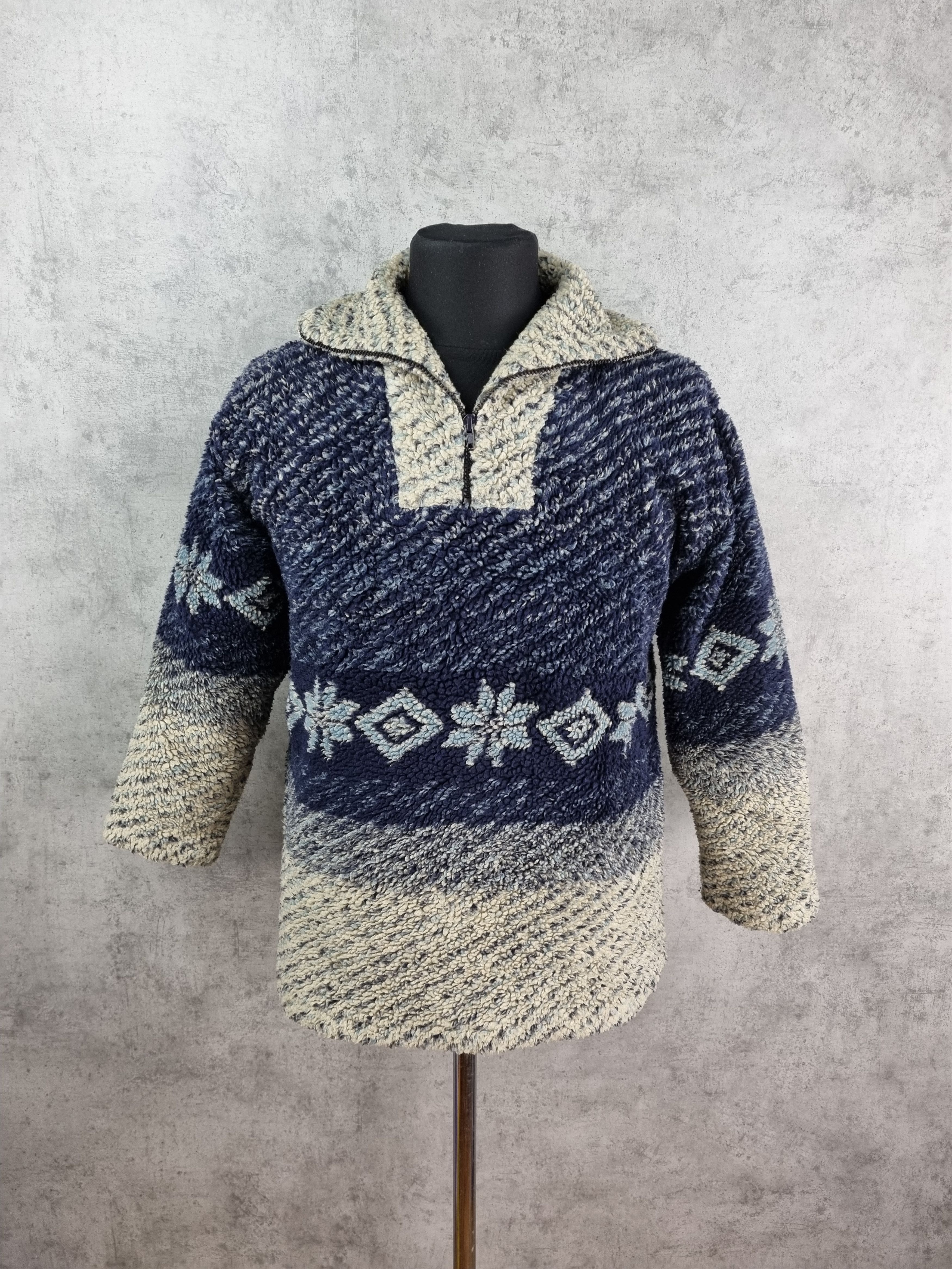 Vintage Rare 90s Flakes Print Deep Pile fleece PATAGONIA ACG style Size US M / EU 48-50 / 2 - 4 Thumbnail