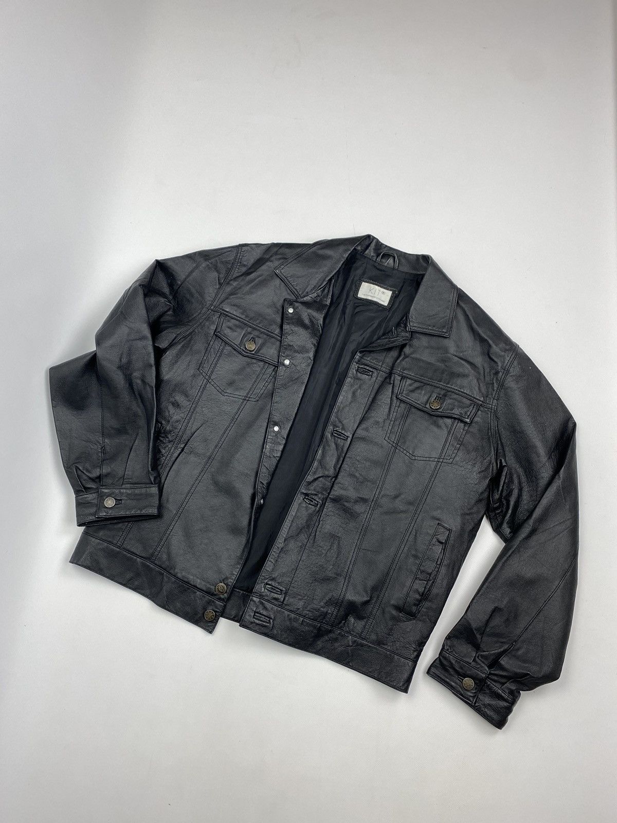 Other Vintage Kanye West Style Oversize Leather Jacket 90s Size US M / EU 48-50 / 2 - 4 Thumbnail
