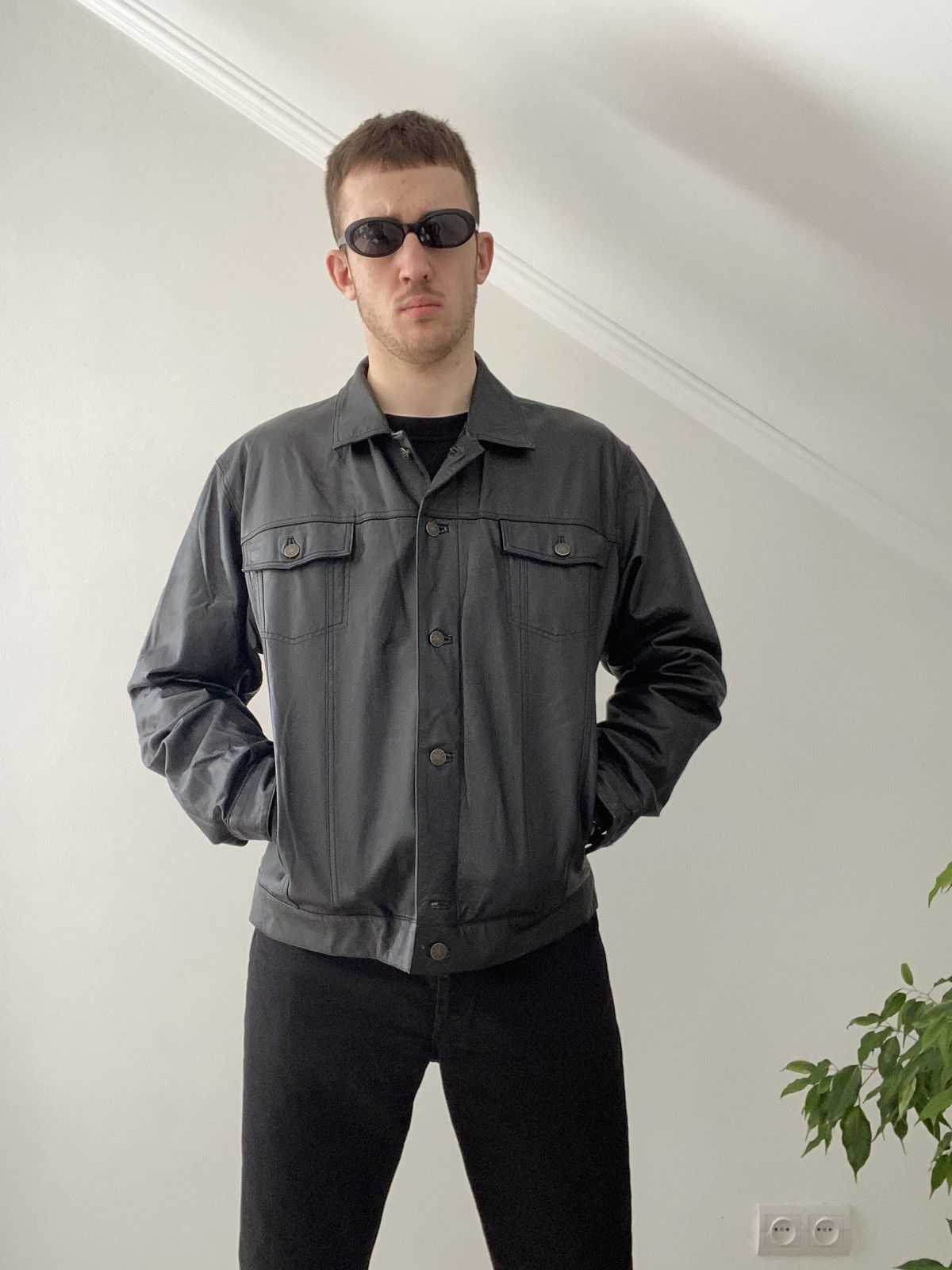 Other Vintage Kanye West Style Oversize Leather Jacket 90s Size US M / EU 48-50 / 2 - 1 Thumbnail