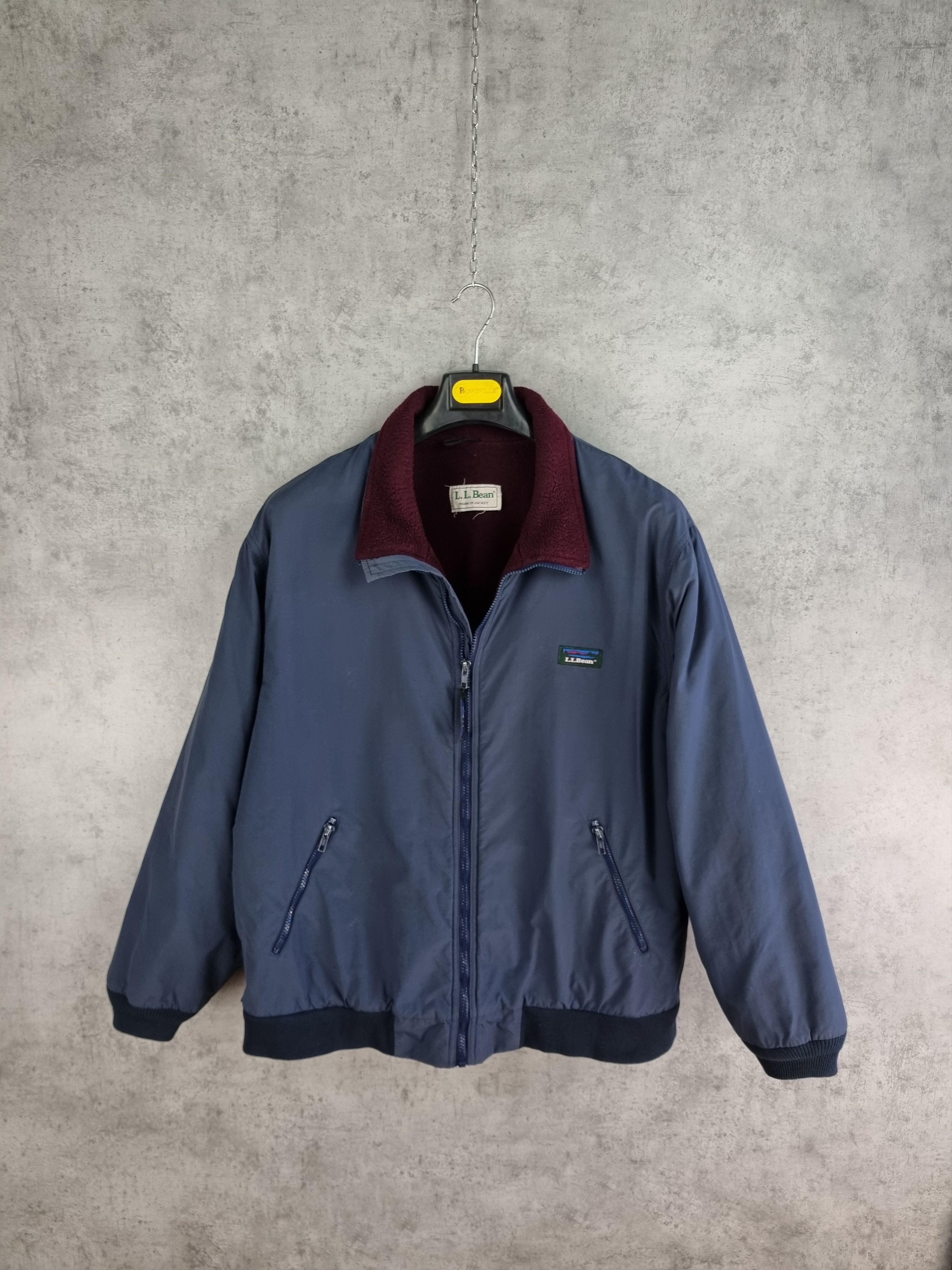 L.L. Bean × Vintage Vintage LL Bean Fleece Navy Nylon Jacket like PATAGONIA Size US L / EU 52-54 / 3 - 3 Thumbnail