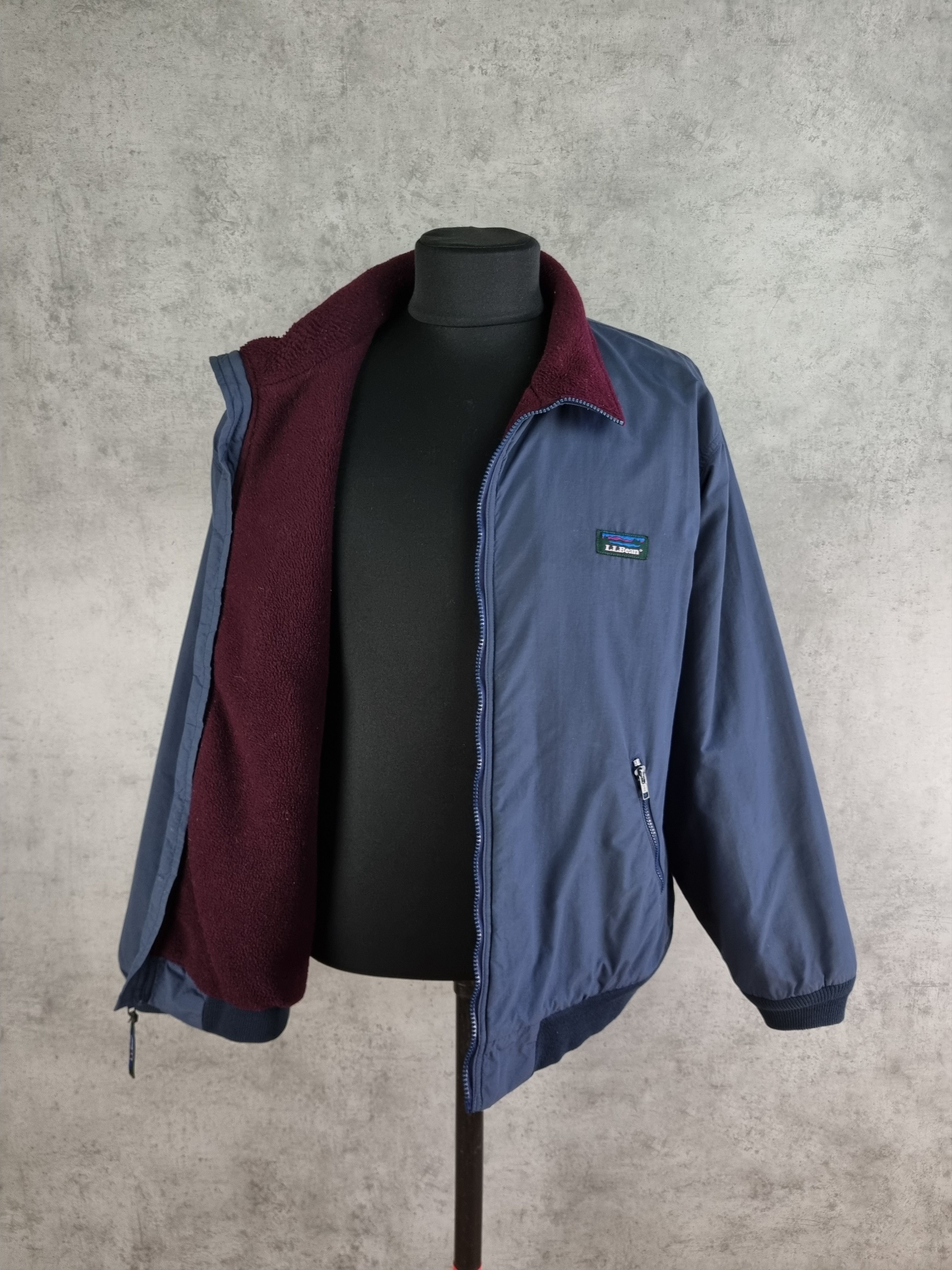 L.L. Bean × Vintage Vintage LL Bean Fleece Navy Nylon Jacket like PATAGONIA Size US L / EU 52-54 / 3 - 2 Thumbnail