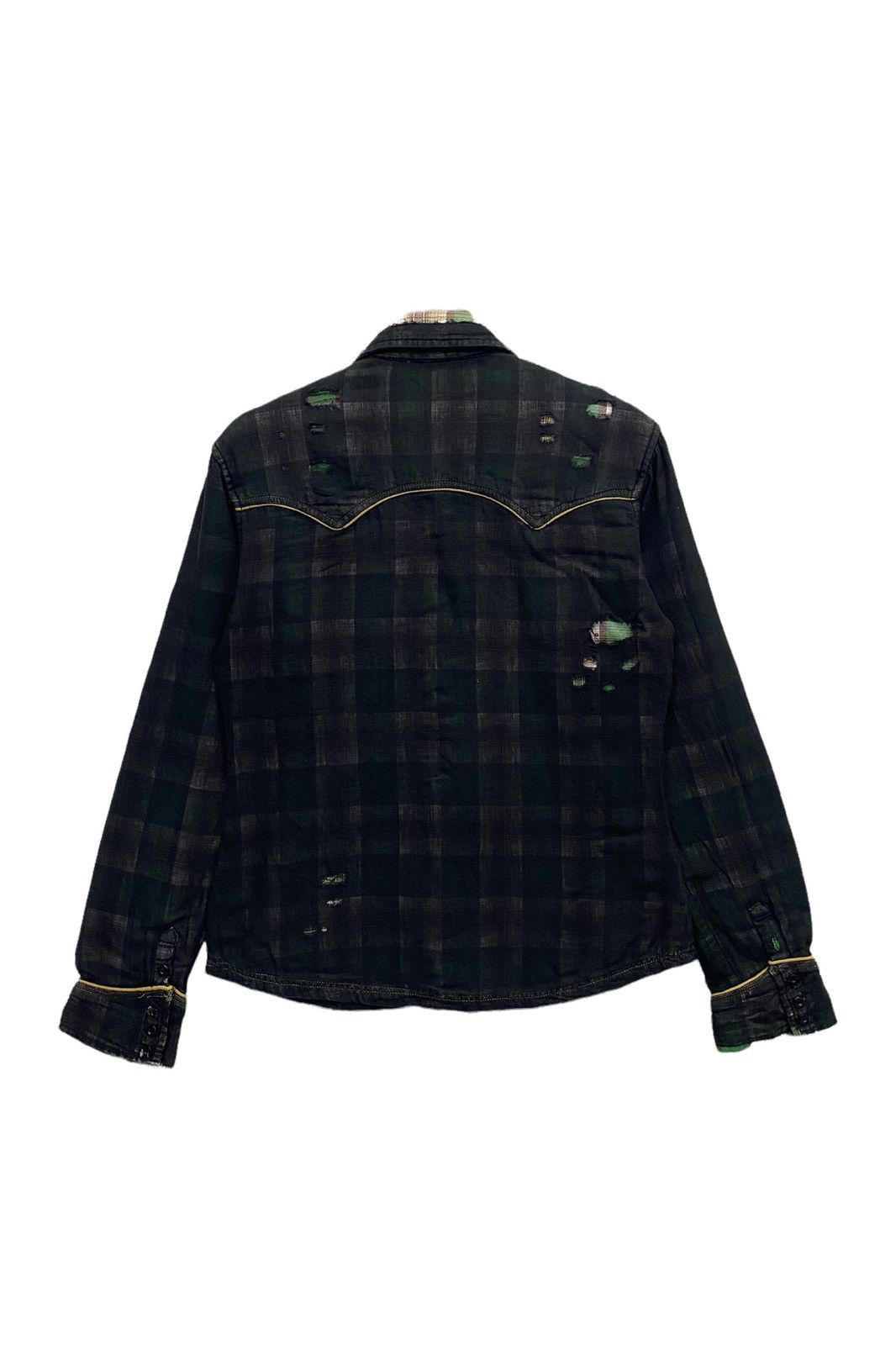 Flannel 🔥BRTHBREATH PATCHWORK DISTRESS FLANNEL BUTTON UP SHIRT Size US S / EU 44-46 / 1 - 2 Thumbnail