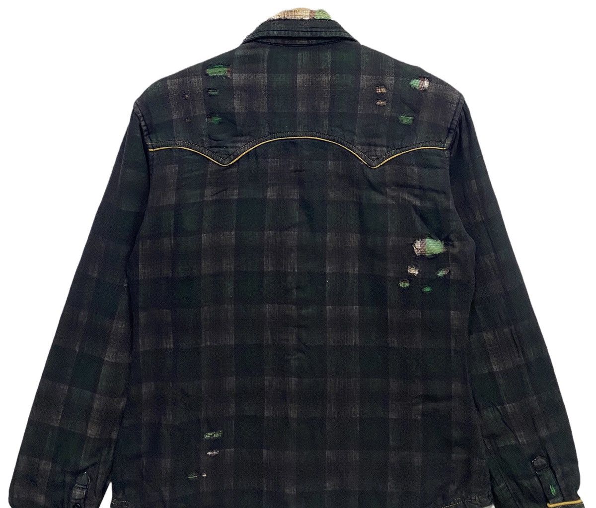 Flannel 🔥BRTHBREATH PATCHWORK DISTRESS FLANNEL BUTTON UP SHIRT Size US S / EU 44-46 / 1 - 6 Thumbnail