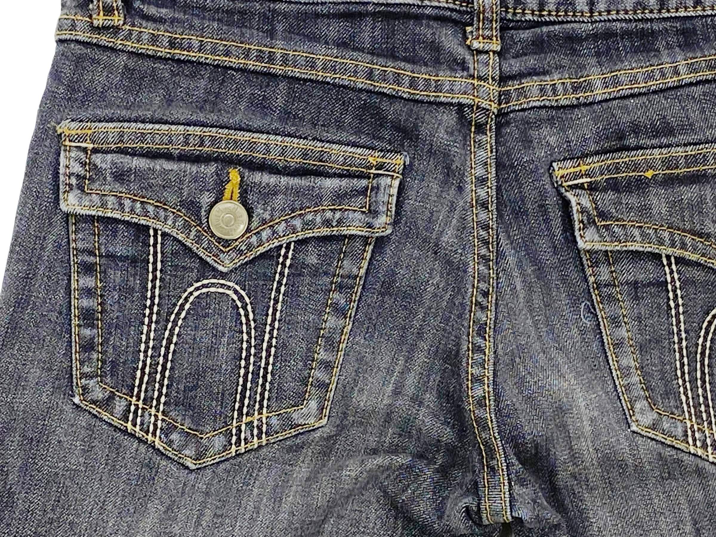 Other Y2K HUSHUSH Flare Jeans Art Graphic Distressed Denim Rare Size 28" / US 6 / IT 42 - 12 Thumbnail