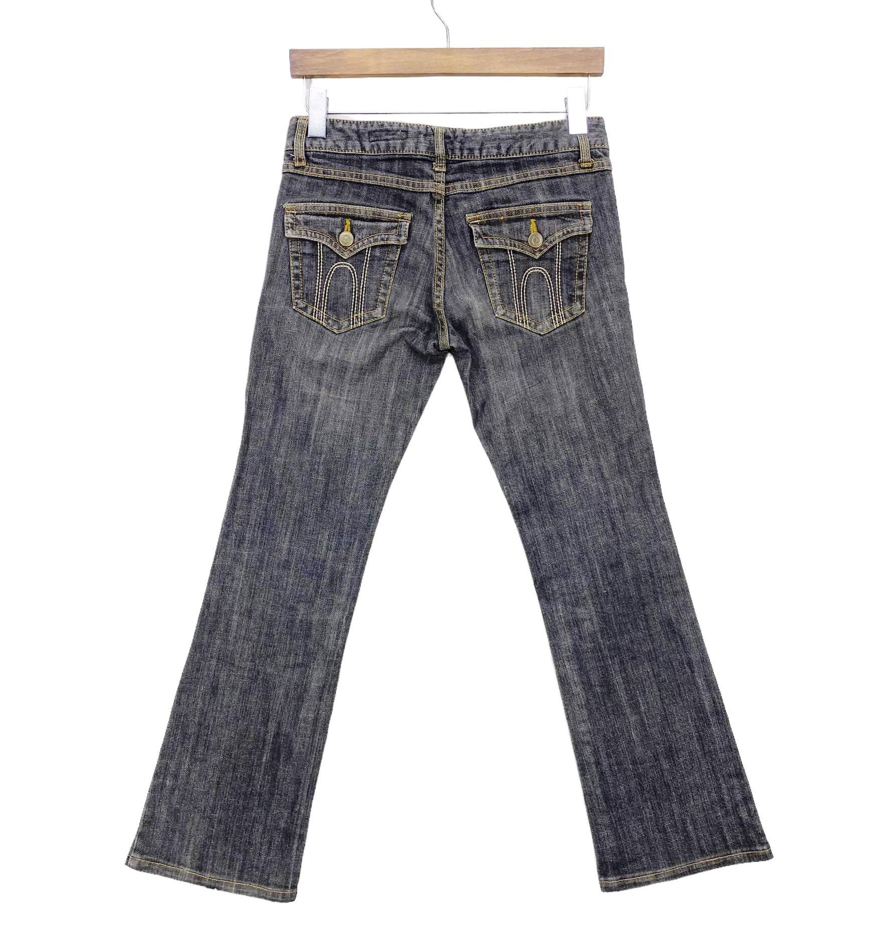 Other Y2K HUSHUSH Flare Jeans Art Graphic Distressed Denim Rare Size 28" / US 6 / IT 42 - 1 Thumbnail