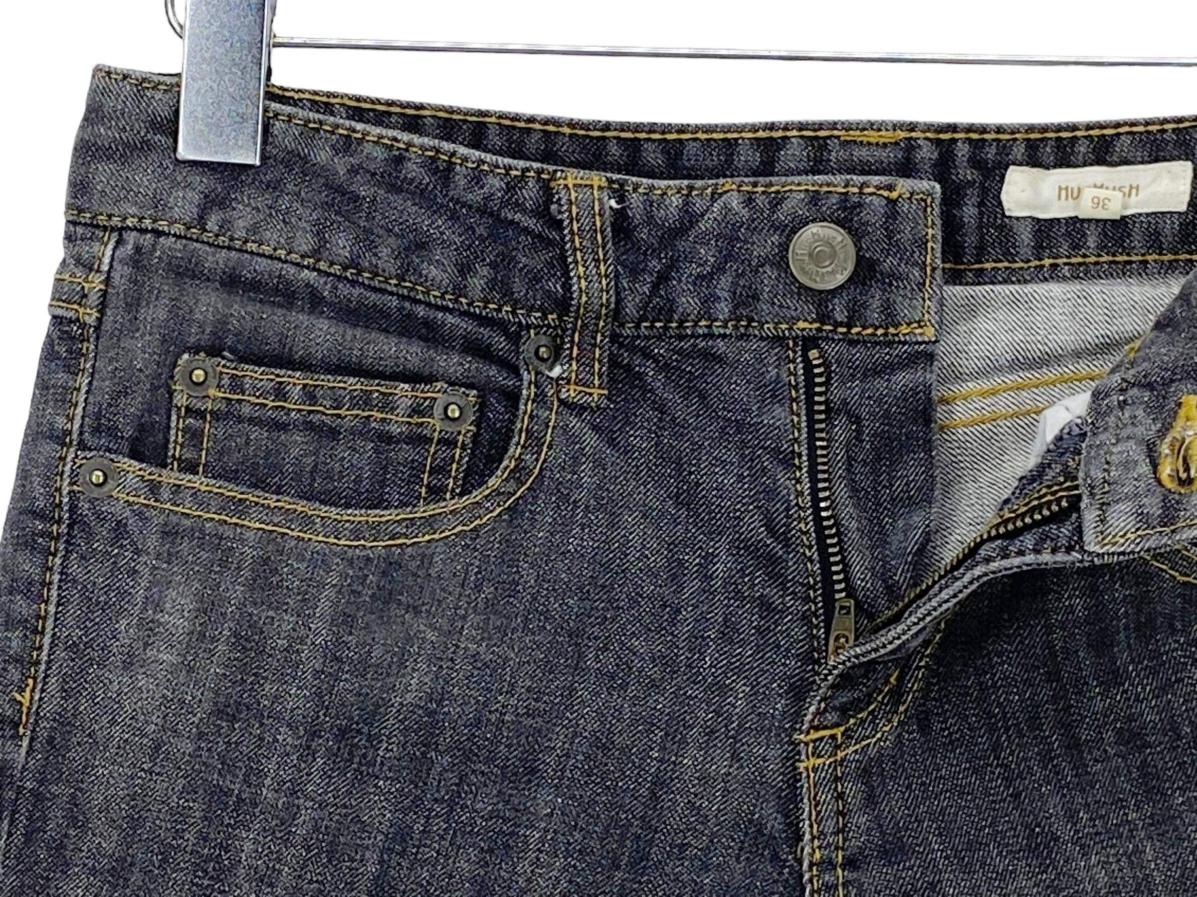 Other Y2K HUSHUSH Flare Jeans Art Graphic Distressed Denim Rare Size 28" / US 6 / IT 42 - 11 Thumbnail