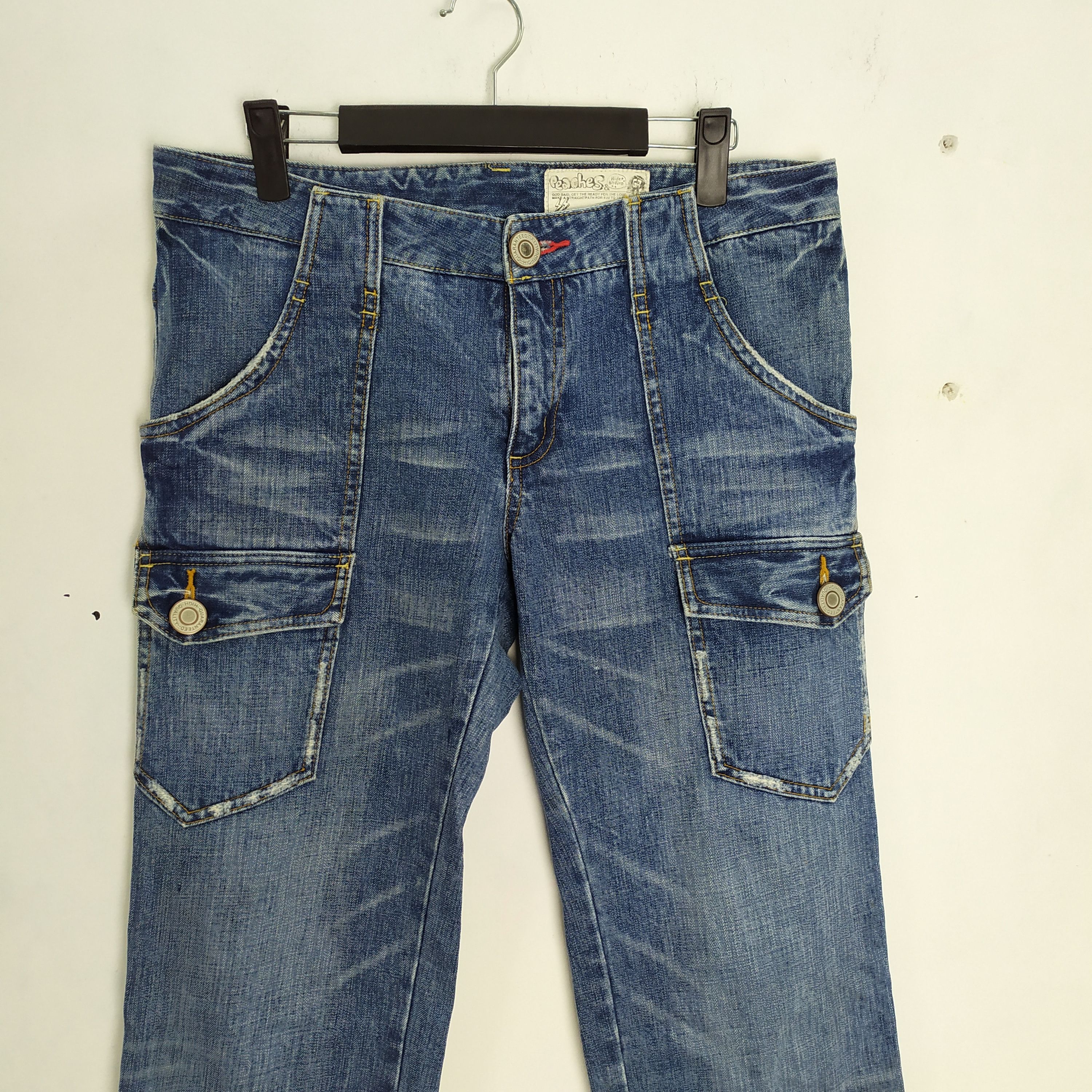 Japanese Brand Peaches & Hide Behind Jeans Cargo Pants Size US 30 / EU 46 - 2 Thumbnail