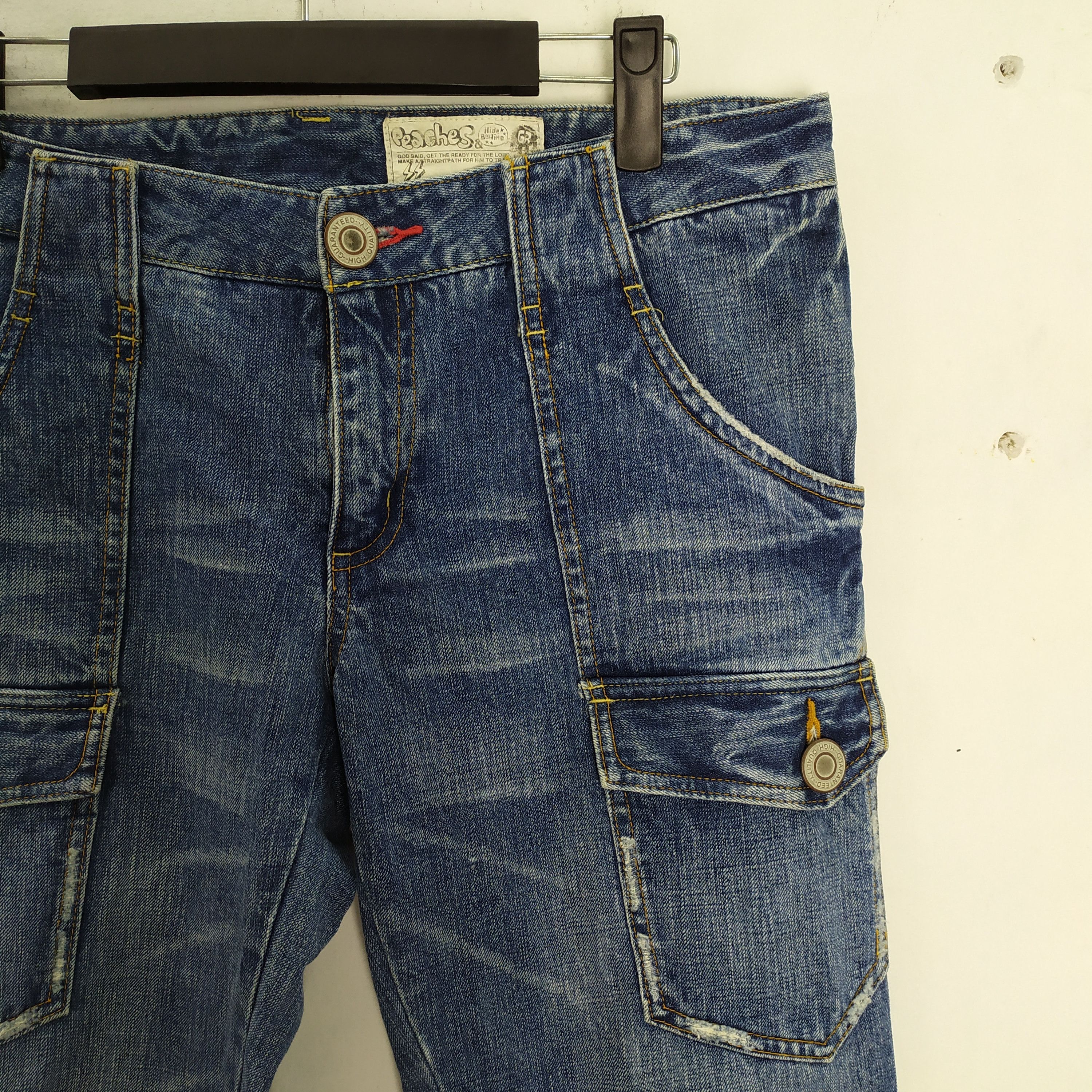 Japanese Brand Peaches & Hide Behind Jeans Cargo Pants Size US 30 / EU 46 - 6 Thumbnail