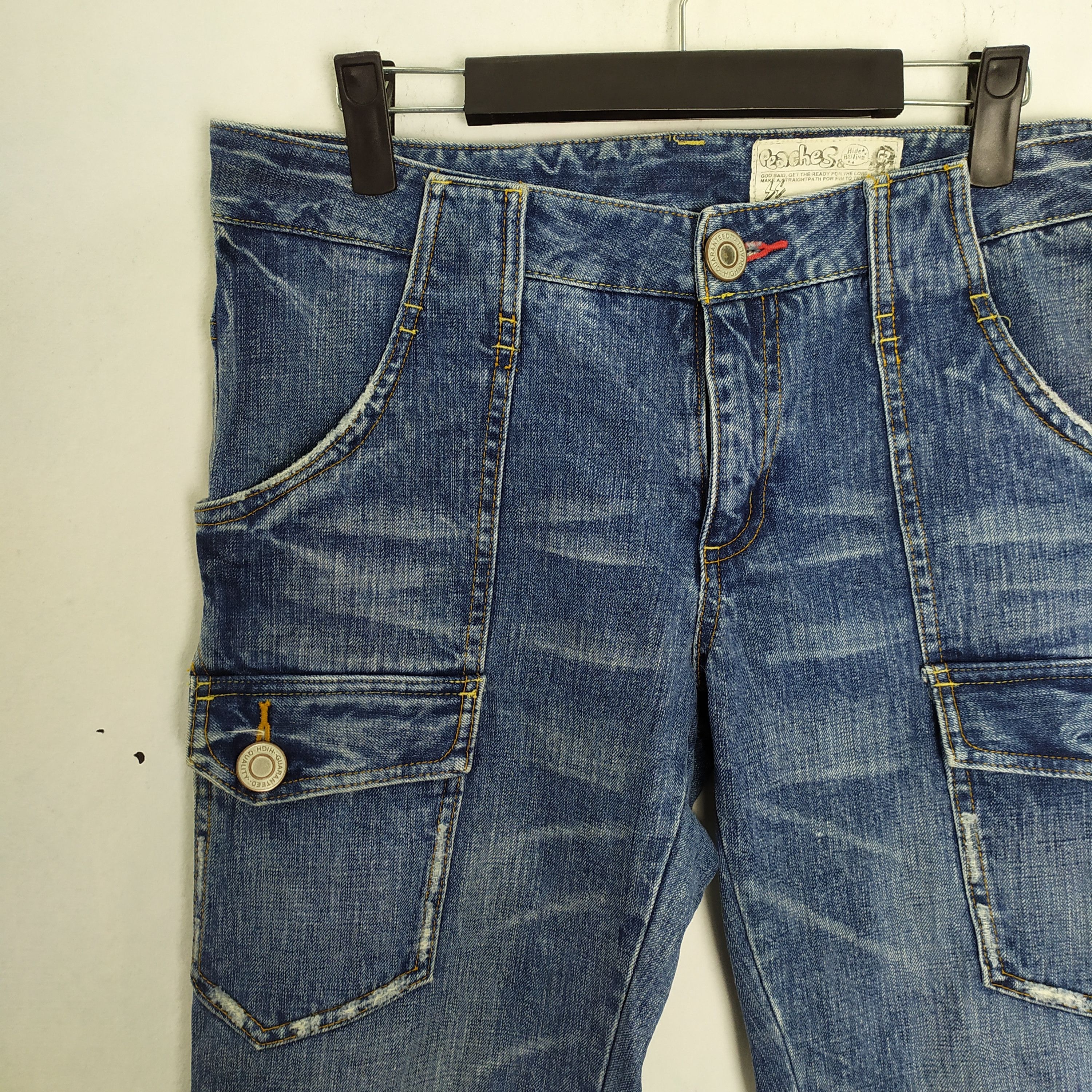 Japanese Brand Peaches & Hide Behind Jeans Cargo Pants Size US 30 / EU 46 - 5 Thumbnail