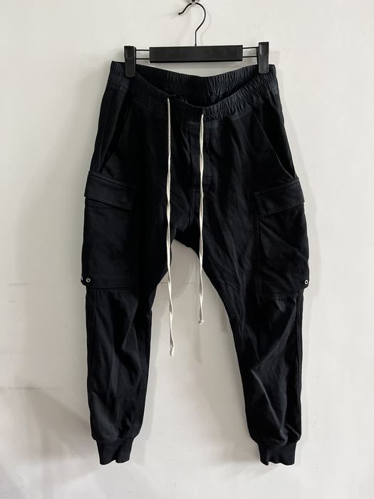 Rick Owens 19ss Drawstring Black Cargo Jogger Pants | Grailed