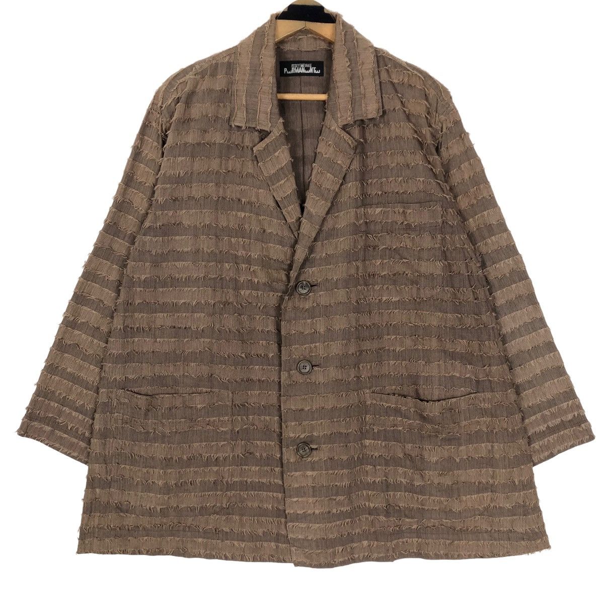 Issey Miyake Vintage 90s Issey Miyake Permanente AW1992 Wool Jacket Size US L / EU 52-54 / 3 - 1 Thumbnail