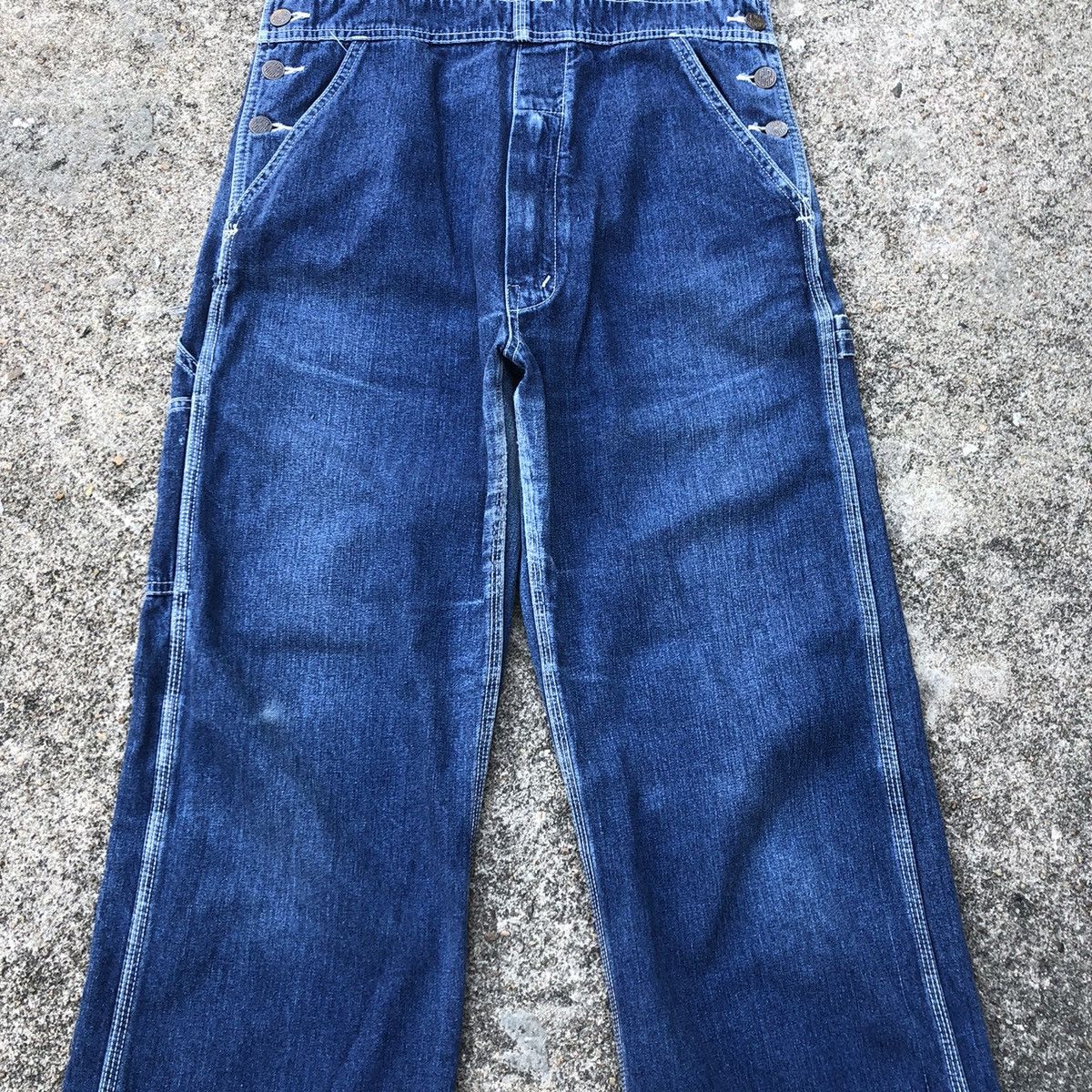 Big John 🔥Rare🔥Vintage Big John Workers Rips Bushpants Denim Overall Size US 30 / EU 46 - 3 Thumbnail