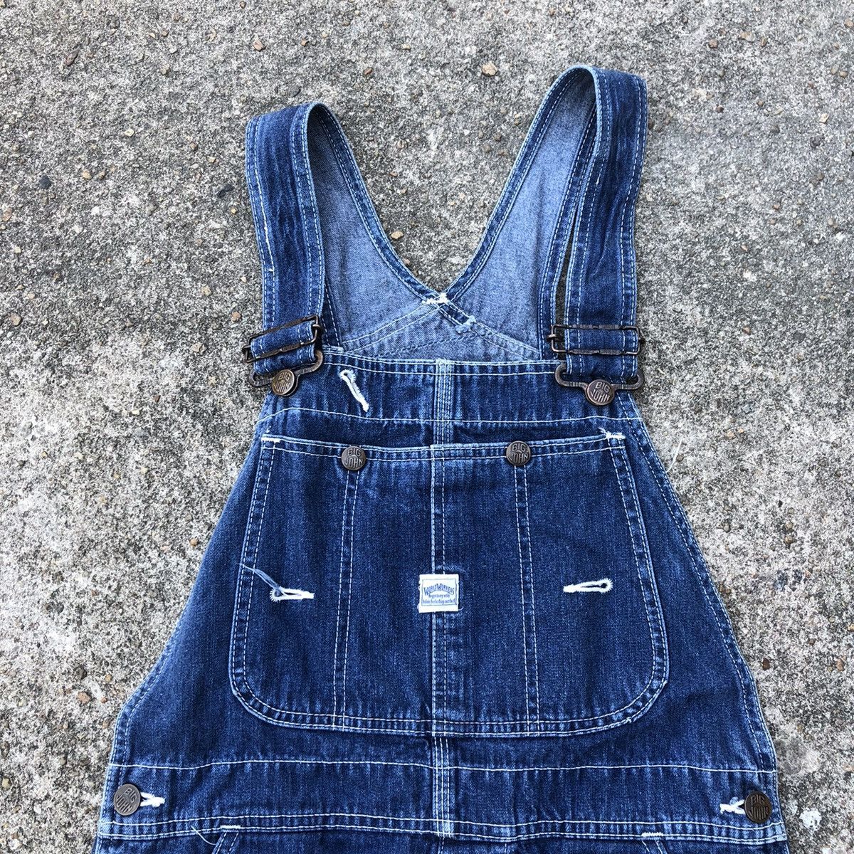 Big John 🔥Rare🔥Vintage Big John Workers Rips Bushpants Denim Overall Size US 30 / EU 46 - 2 Thumbnail
