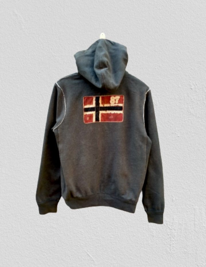 image of Napapijri Steals Napajiri Big Logo Hoodies in Grey, Men's (Size Medium)