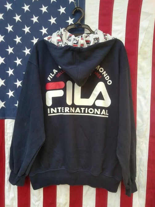 Fila × Sports Specialties VINTAGE FILA BIG PRINT BACKHIT SWEATSHIRTHOODIE Size US L / EU 52-54 / 3 - 5 Thumbnail