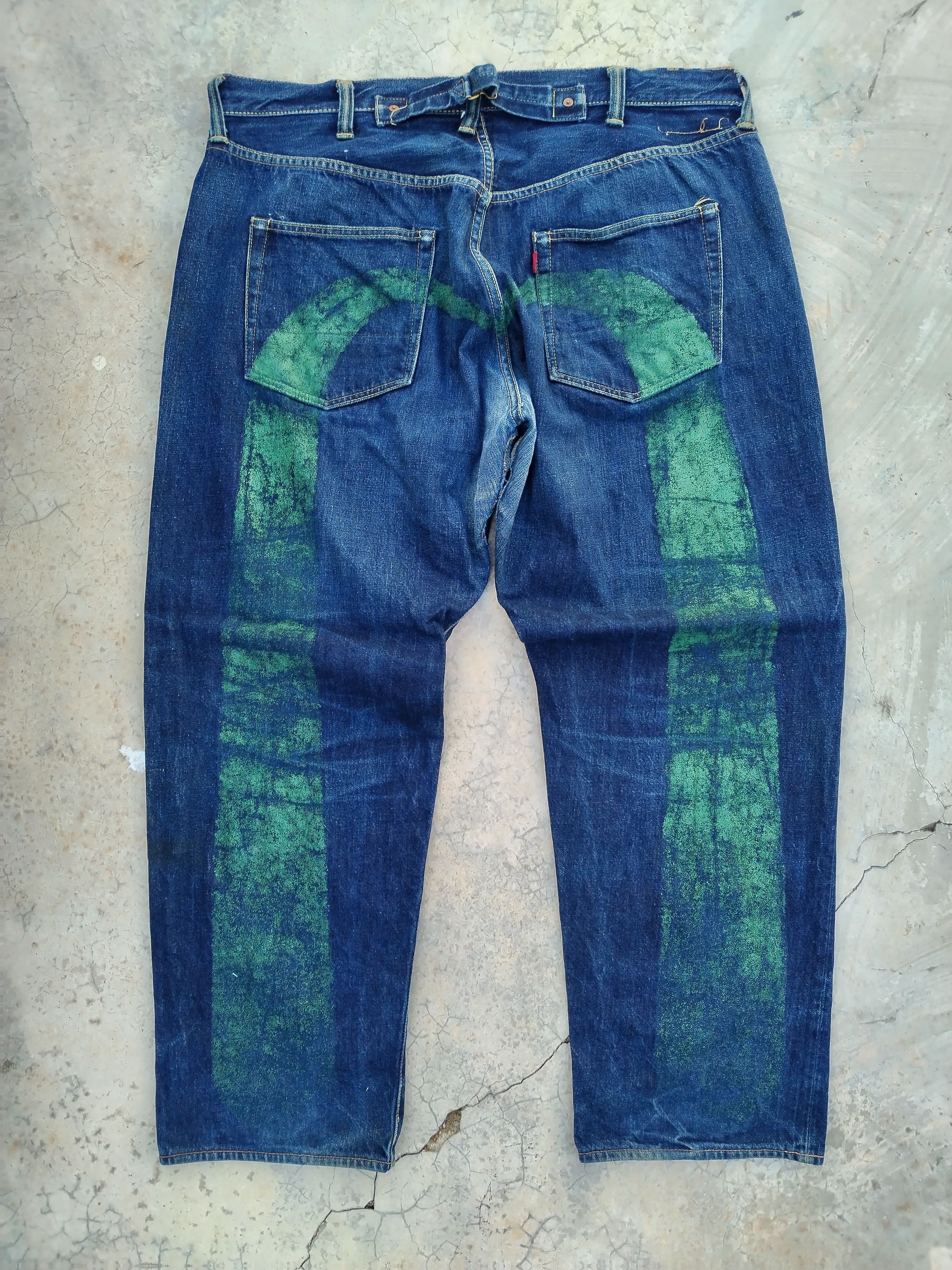 image of Evisu Daicock Cinch Back Selvedge Denim in Indigo, Men's (Size 40)