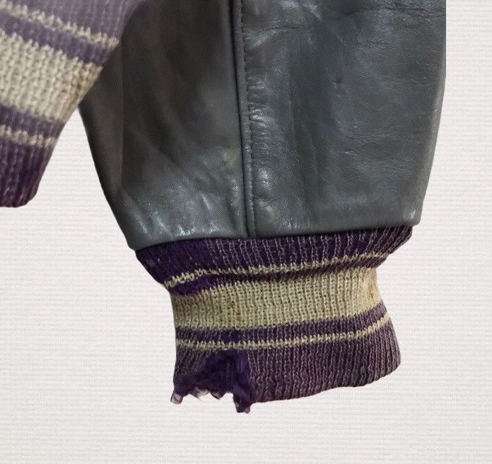 Vintage Vintage 70s wool distressed varsity jacket leather sleeve Size US M / EU 48-50 / 2 - 5 Thumbnail